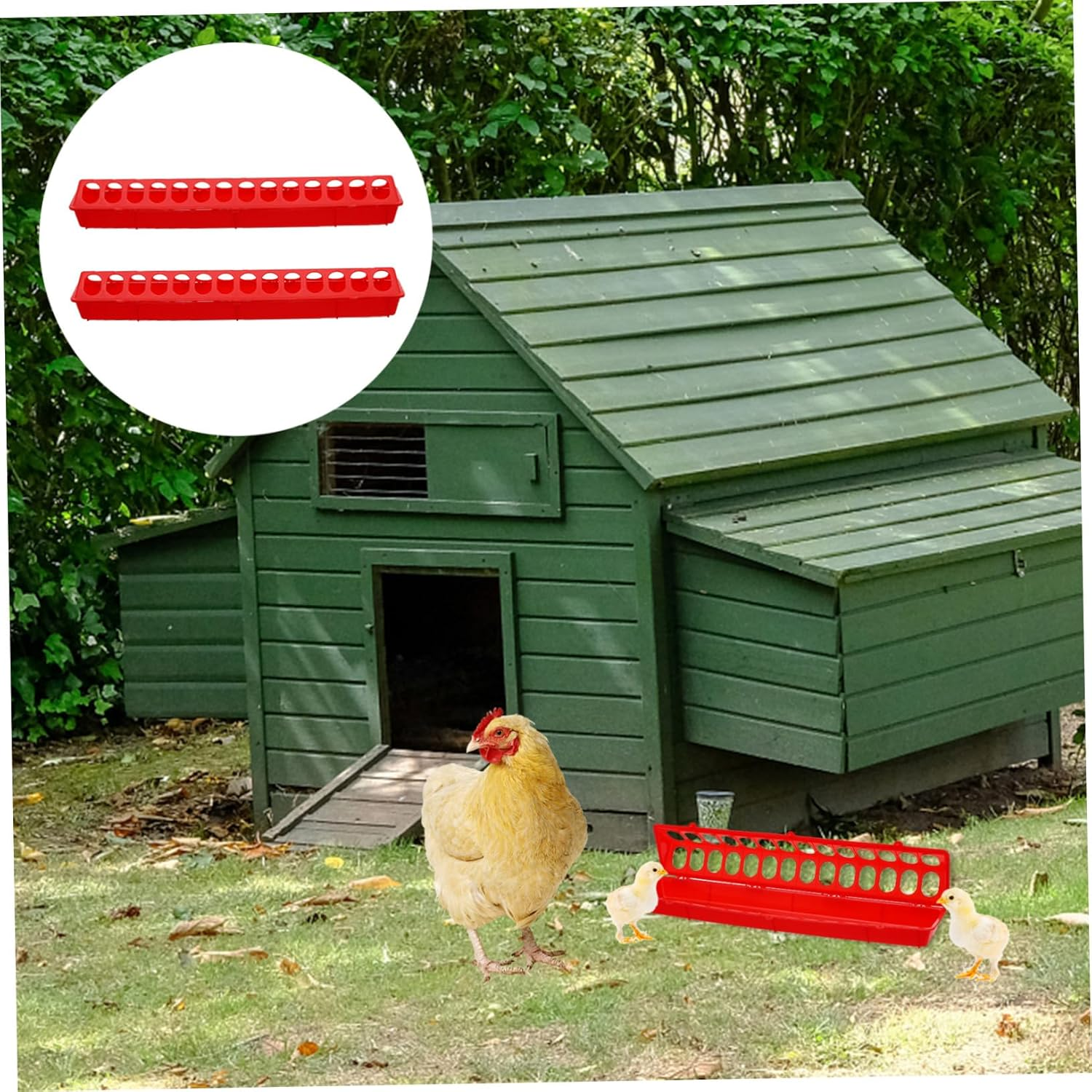 WOONEKY 2Pcs Pigeon Feeding Troughs Pigeon Cage Food Boxes Non-Slip Base Safe Healthy Bird Feeder for Small Birds image number 3