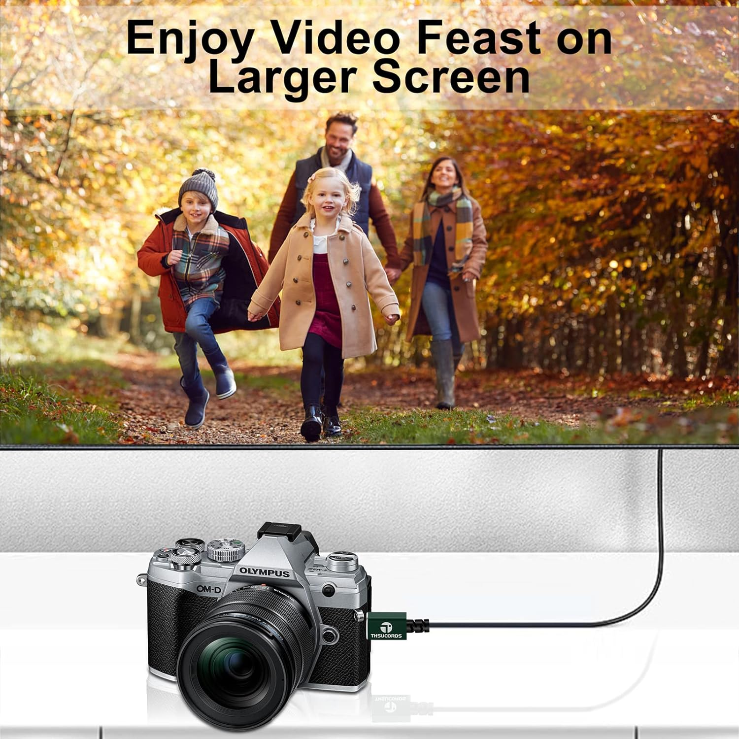 Thsucords Micro HDMI to HDMI Cable 3M, Ultra Slim & Flexible HDMI Micro Cable Supports 3D/4K@60Hz/18Gbps/2160P/1080P image number 6