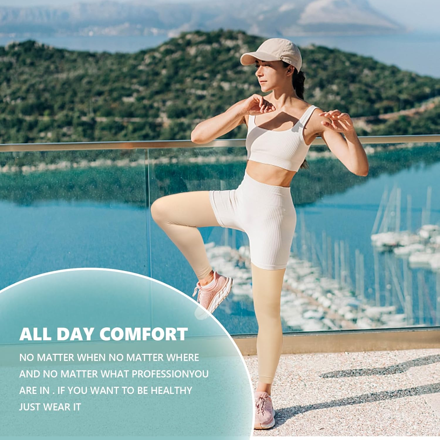 Compression Pantyhose for Women, 20-30 Mmhg Footless Medical Compression Stockings, Waist High Opaque Graduated Support Compression Hose Tights for Edema, Varicose Veins, Swelling image number 6