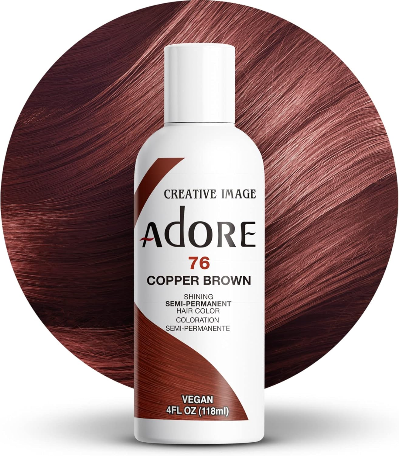 Adore Semi Permanent Hair Color - Vegan and Cruelty-Free Brown Hair Dye - 4 Fl Oz - 107 Mocha (Pack of 1)