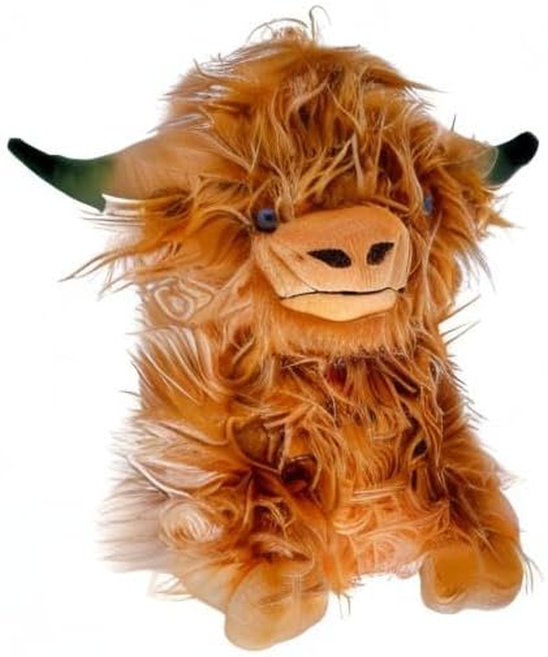 GARKALY 12 Inch Highland Cow Stuffed Animal,Scottish Fluffy Cow Plush,Cute Realistic Soft Cow Stuffed Animal Farm Decor Birthday Gift Toy for Adults Kids (Brown) image number 5