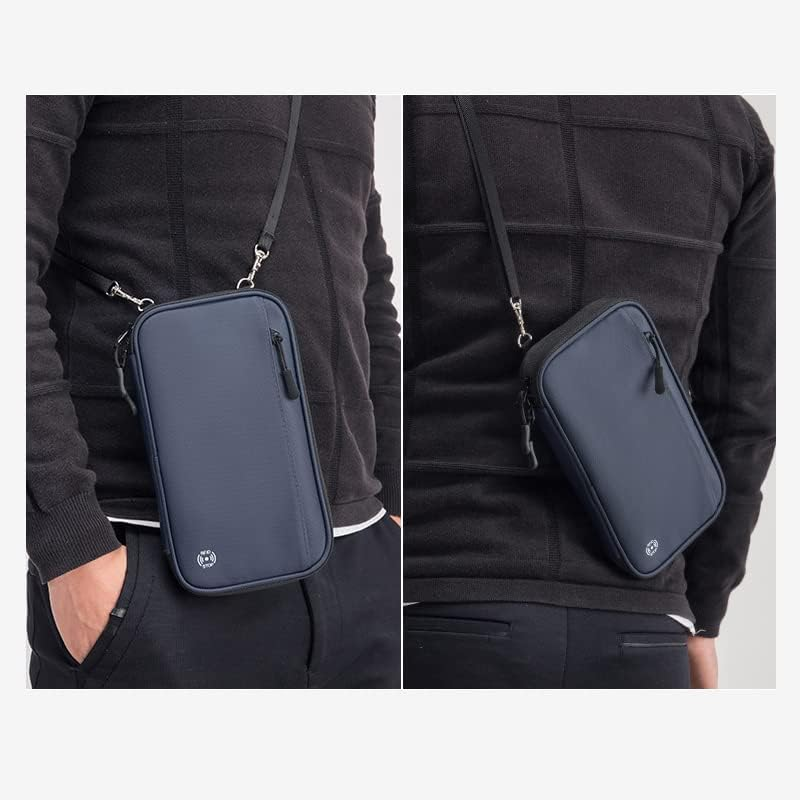 INONIX Family Passport Wallet,Travel Passport Holder Waterproof Large Capacity Passport Cover, Travel Document Organiser for Passports,Cards,Flight Tickets(Black)(Blue) image number 4