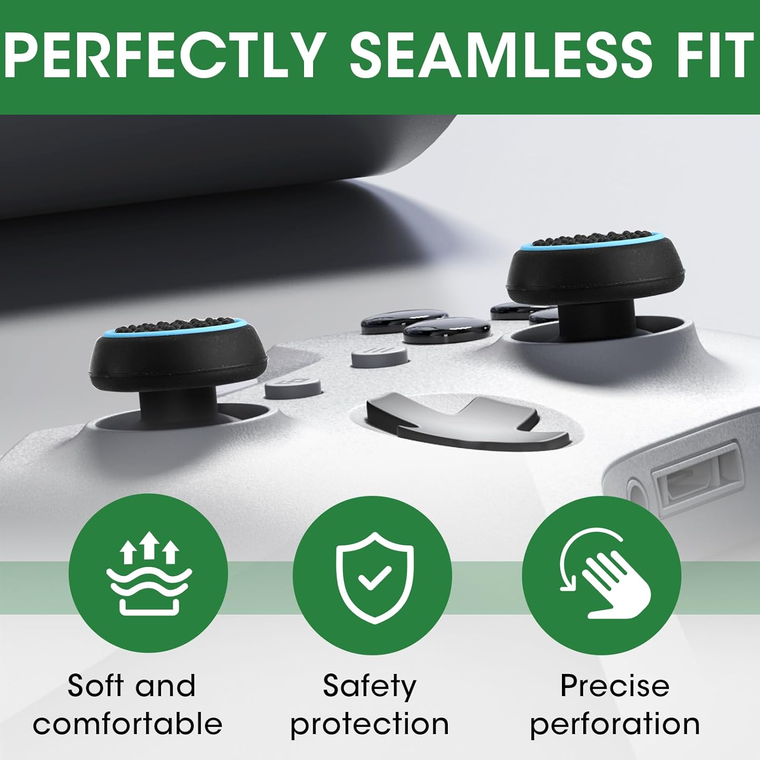 10 Pcs Thumb Cover, Thumb Grips - Silicone Thumbstick Caps Accessory Set Performance Joystick Controller Cap Replacement Compatible with Ps5 & Ps4, Xbox, Steam Deck Etc (5 Colors) image number 2