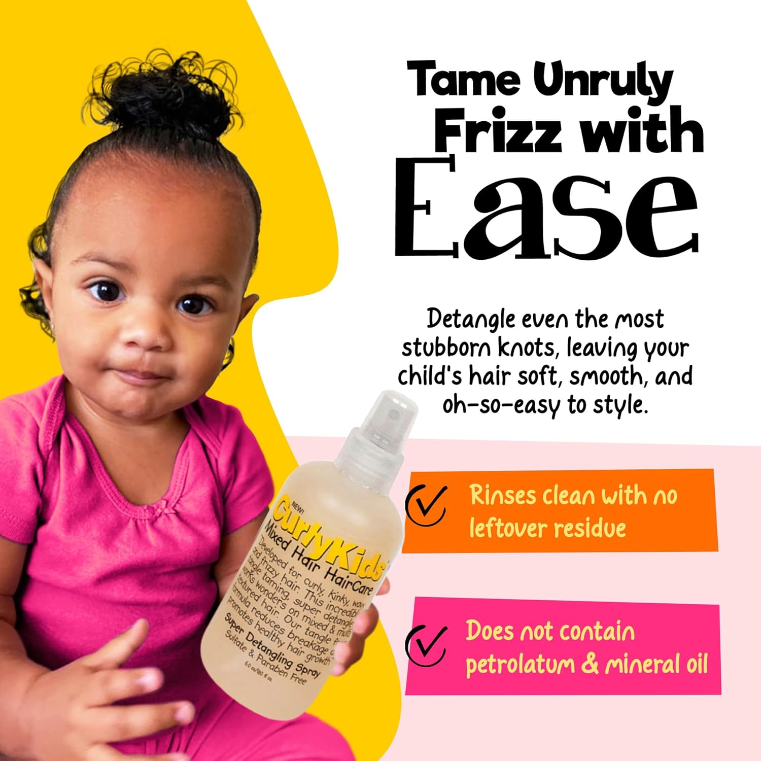 Curlykids Mixed Haircare Super Detangling Spray, 6 Ounce image number 4