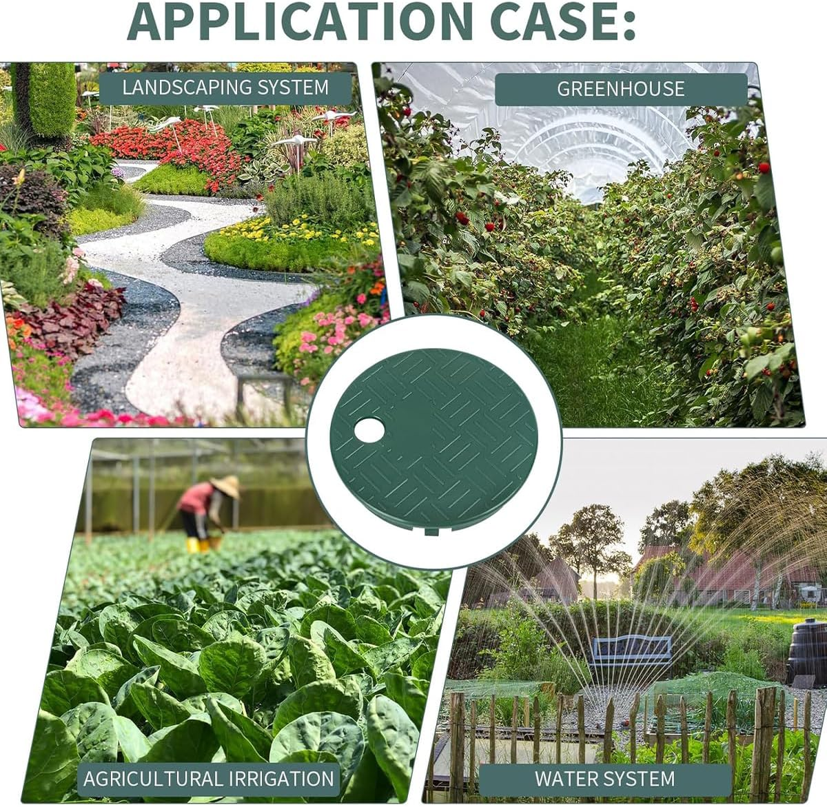 2PCS Irrigation Valve Box Cover Lid, Sprinkler Valve Cover for round Valve Overlapping Covers,Sprinkler Irrigation System for Garden Outdoor Lawn Yard Sprinkler,Round Valve Box and Cover image number 1