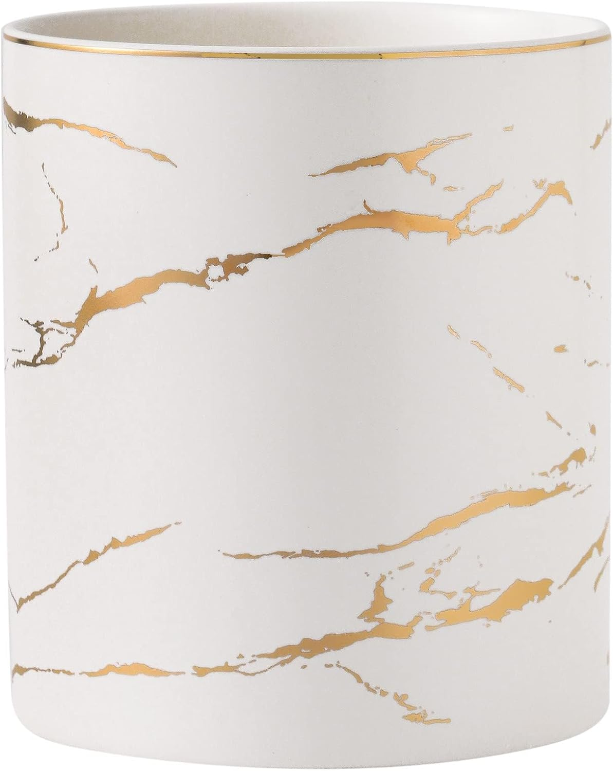 7.2 Inch Large Utensil Holder for Kitchen Counter, Golden Marble Utensil Crock Spatula Holder for Countertop Cooking Tools Storage Caddy Farmhouse Kitchen Decor (Marble-Black) image number 1