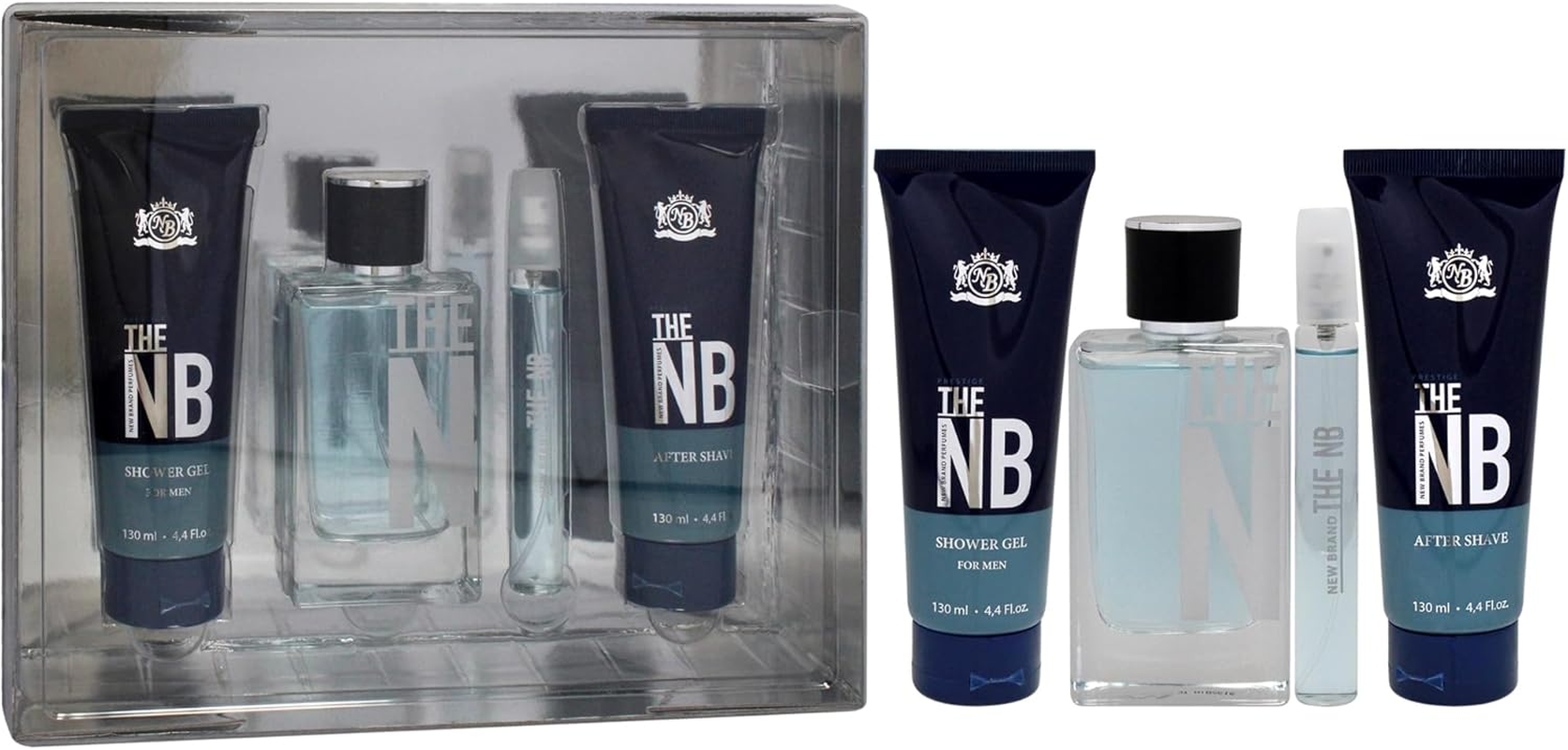Prestige the New Brand by New Brand for Men - 4 Pc Gift Set 3.3Oz EDT Spray, 0.5Oz EDT Spray, 4.4Oz Shower Gel, 4.4Oz after Shave image number 6