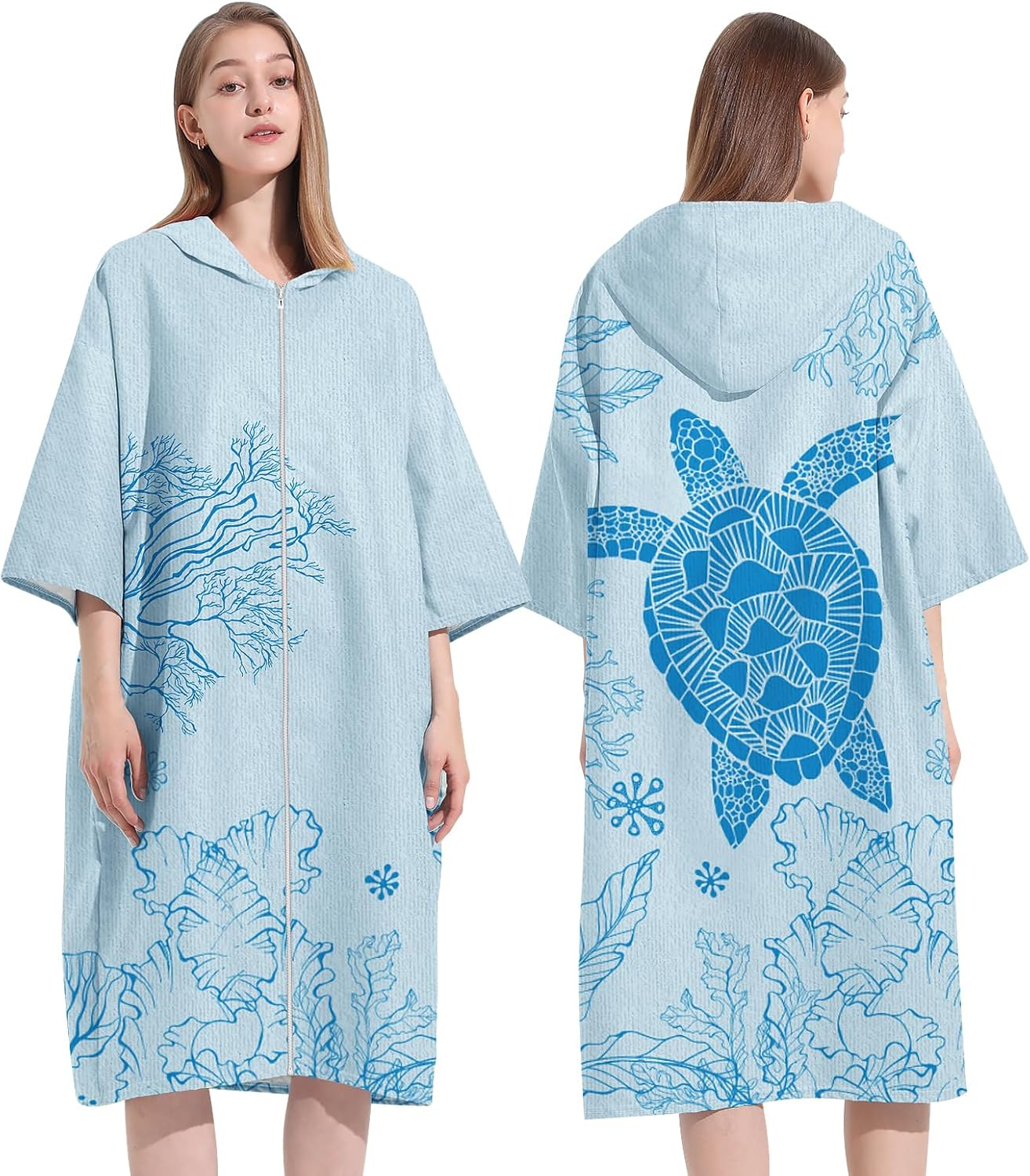 DJAPWPX Hooded Changing Robe, Fashionable Versatile Cover up Changing Towel, Absorbent Easy to Wear Changing Towel, Swim Robe Poncho for Swimming Pool