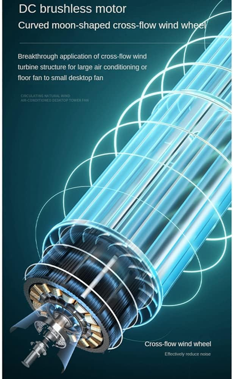 MEOXPAZ 1Set Tower Fan Bladeless Fan Bedroom Ultra-Quiet Dormitory Desk Floor Electric Fan Standing Fan White image number 3