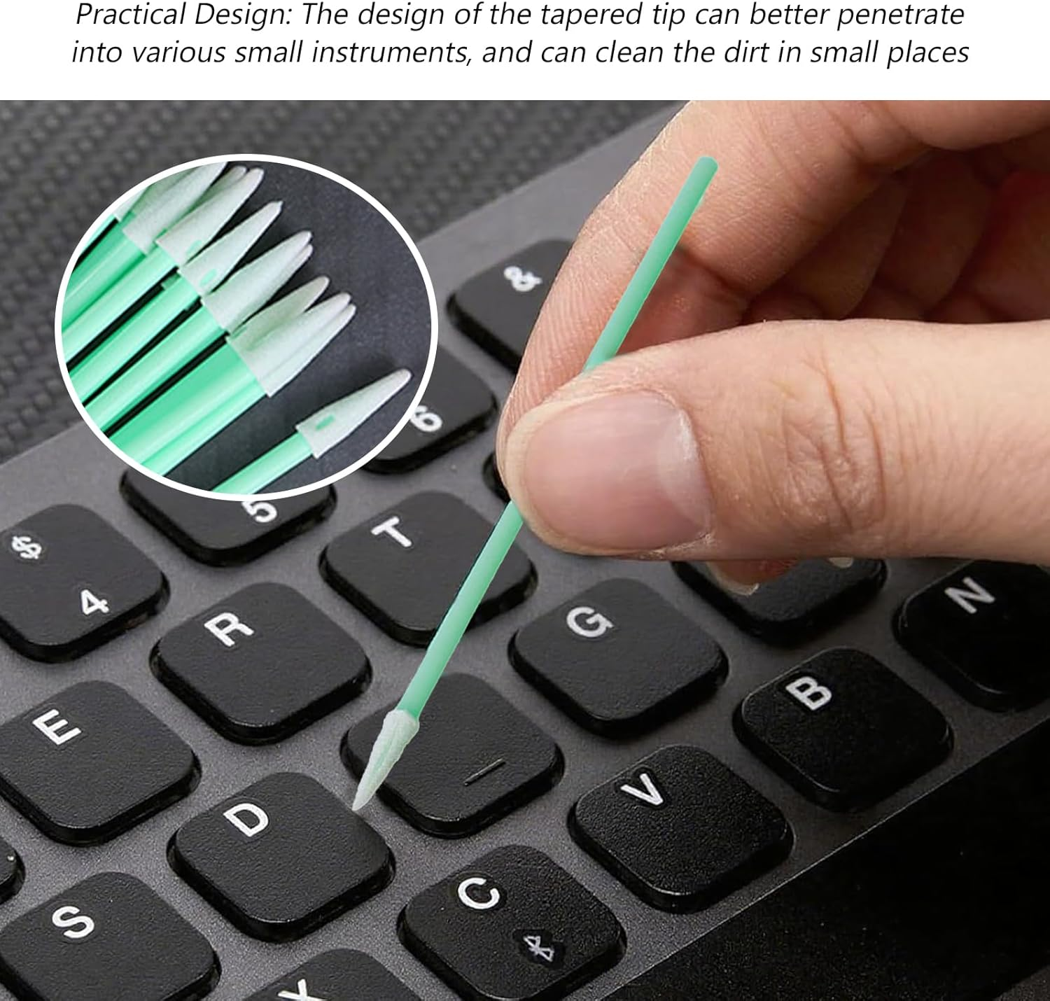 Luojinluoda 100 Pieces Dust Free Foam Swabs - Anti-Static Swabs with Tapered Tips for Inkjet Printers, Print Heads, Cameras and Optical Lenses - Versatile Swabs for Sensitive Equipment Cleaning image number 5