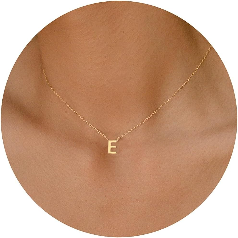 Gold Initial Necklace for Women Girls Dainty Choker Letter Necklace - Gold Initial B image number 7