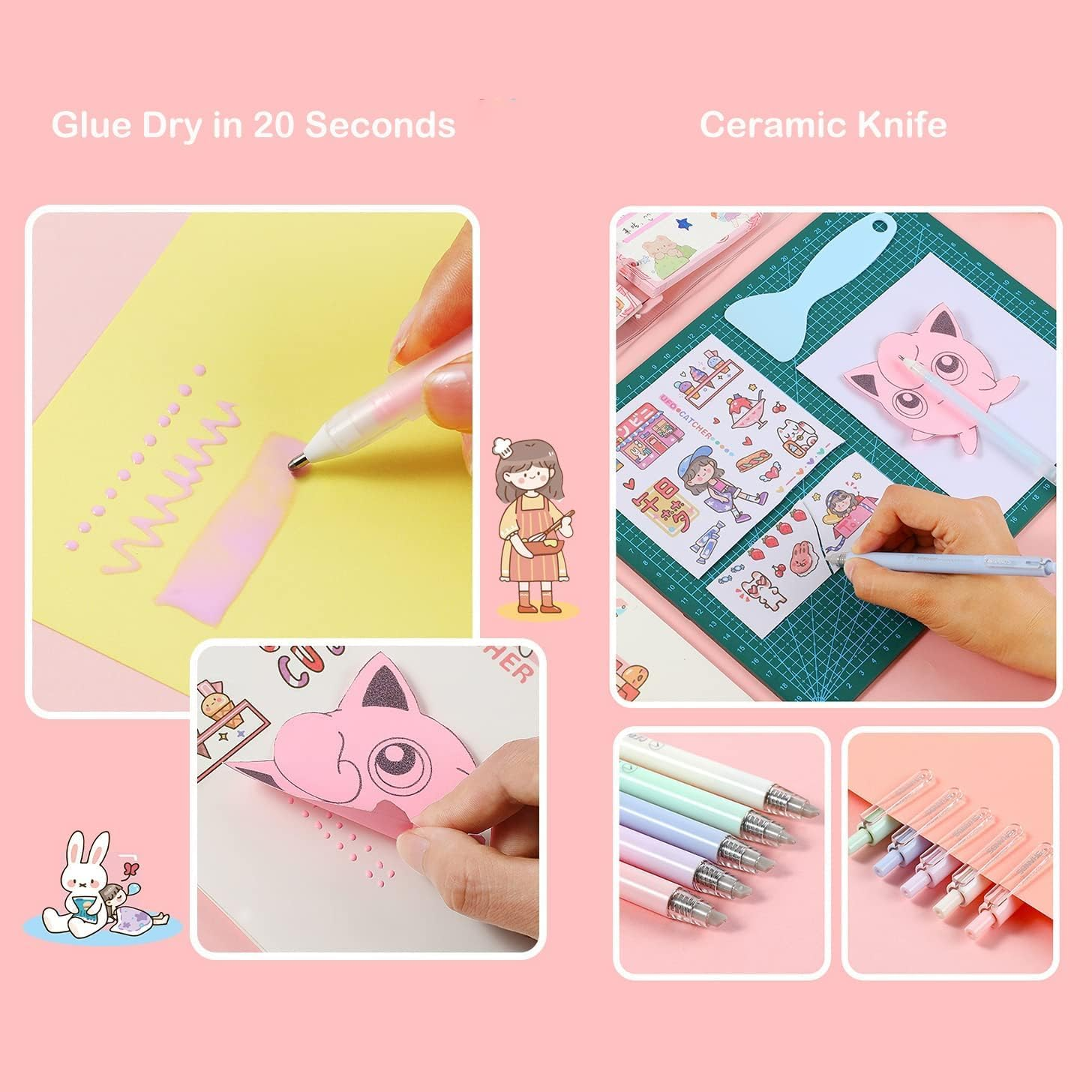 Doraking White Scrapbooking Tools with Glue Tweezer Shovel Cutter Pen for Crafting, Scrapbooking, Card Making, Paper Crafts image number 5