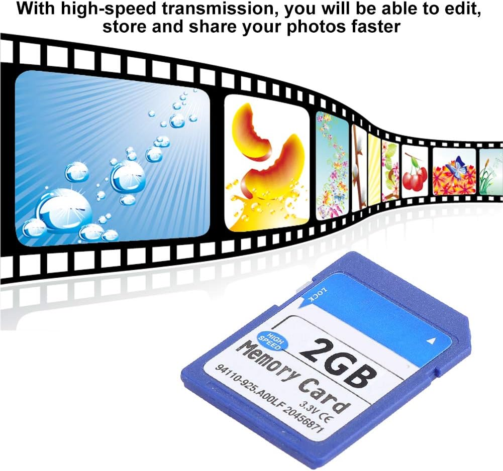 Memory Card for Elite Pro MP3 MP4 Camera SLR Game Machine, 80-100M/S Read Speed, 10-20M/S Write Speed, Store Photos Music Files, Suitable for Multiple Devices (2G)