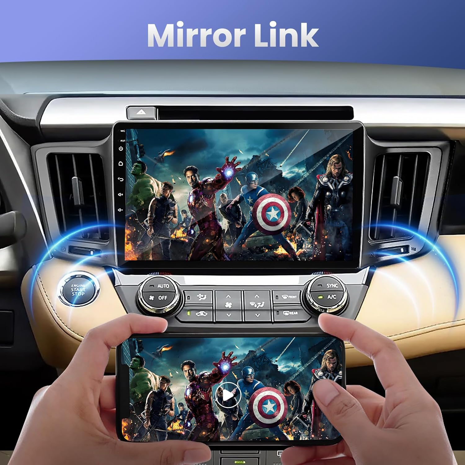 4+64G Android 14 Car Stereo Radio for Toyota Rav4 2013-2018 with Wireless Carplay Android Auto, 10&lsquo;&rsquo; IPS HD Touch Screen Toyota Rav4 Radio with Bluetooth/Wifi/Gps/Backup Camera//Swc/Fm/Mirror Link