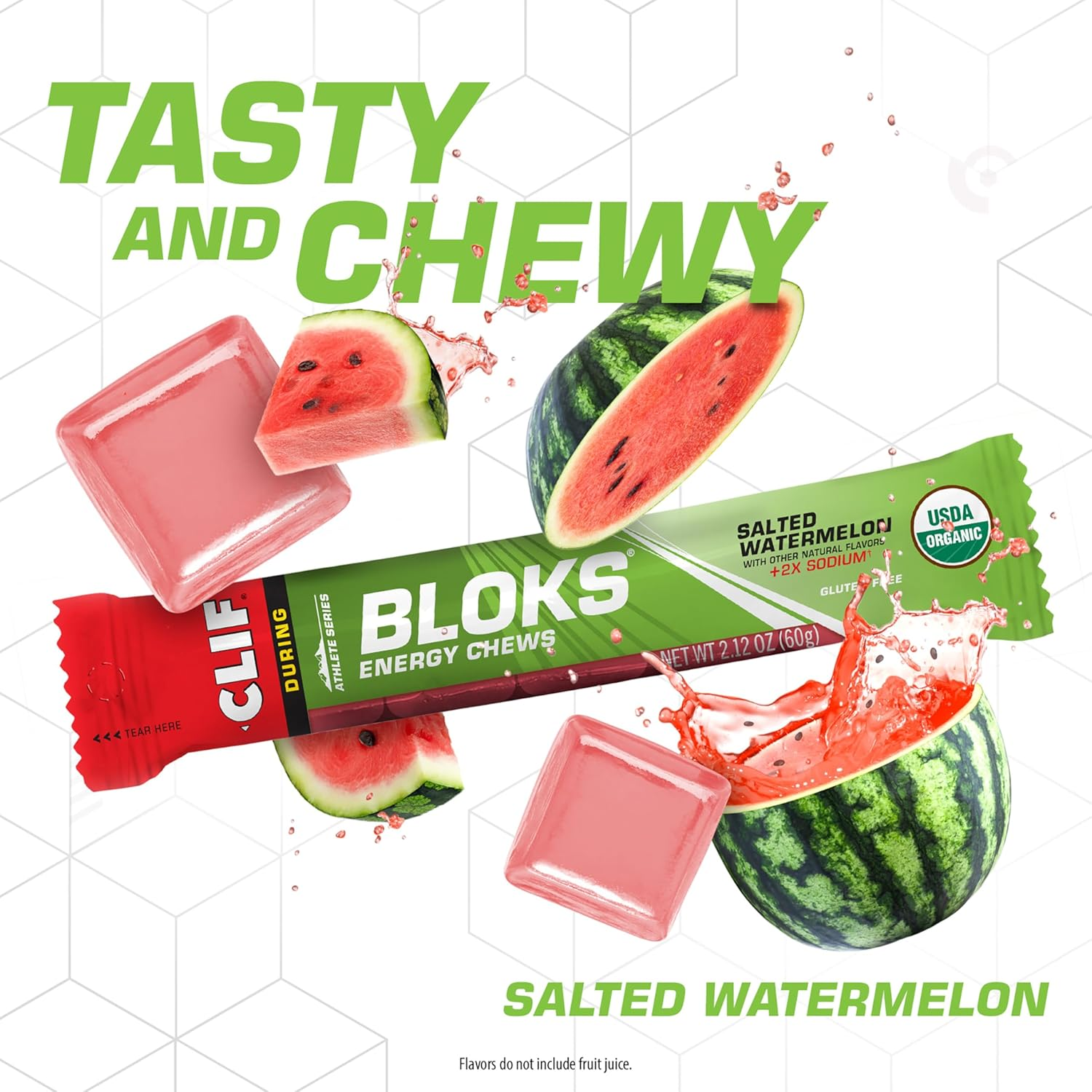 CLIF BLOKS - Energy Chews - Salted Watermelon Flavor - 2.12 Ounce (18 Count) (Packaging May Vary) image number 6