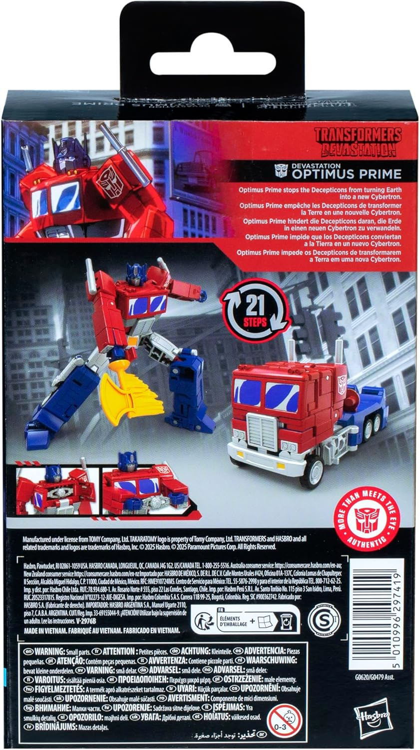 Transformers Toys Studio Series Deluxe Class Transformers: Devastation Optimus Prime, 4.5-Inch Converting Action Figure, 8+ image number 4