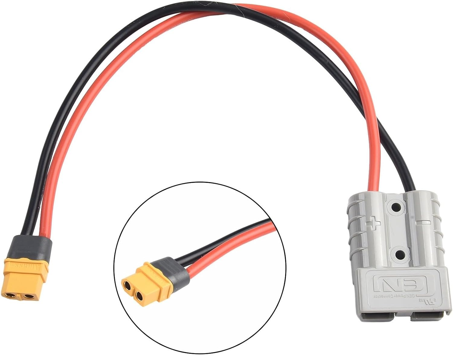 1PCS 50AMP 600V Charge Adapter Cable for Anderson Connector to for XT60 Adapter 12AWG 30Cm, 1181199774 image number 5