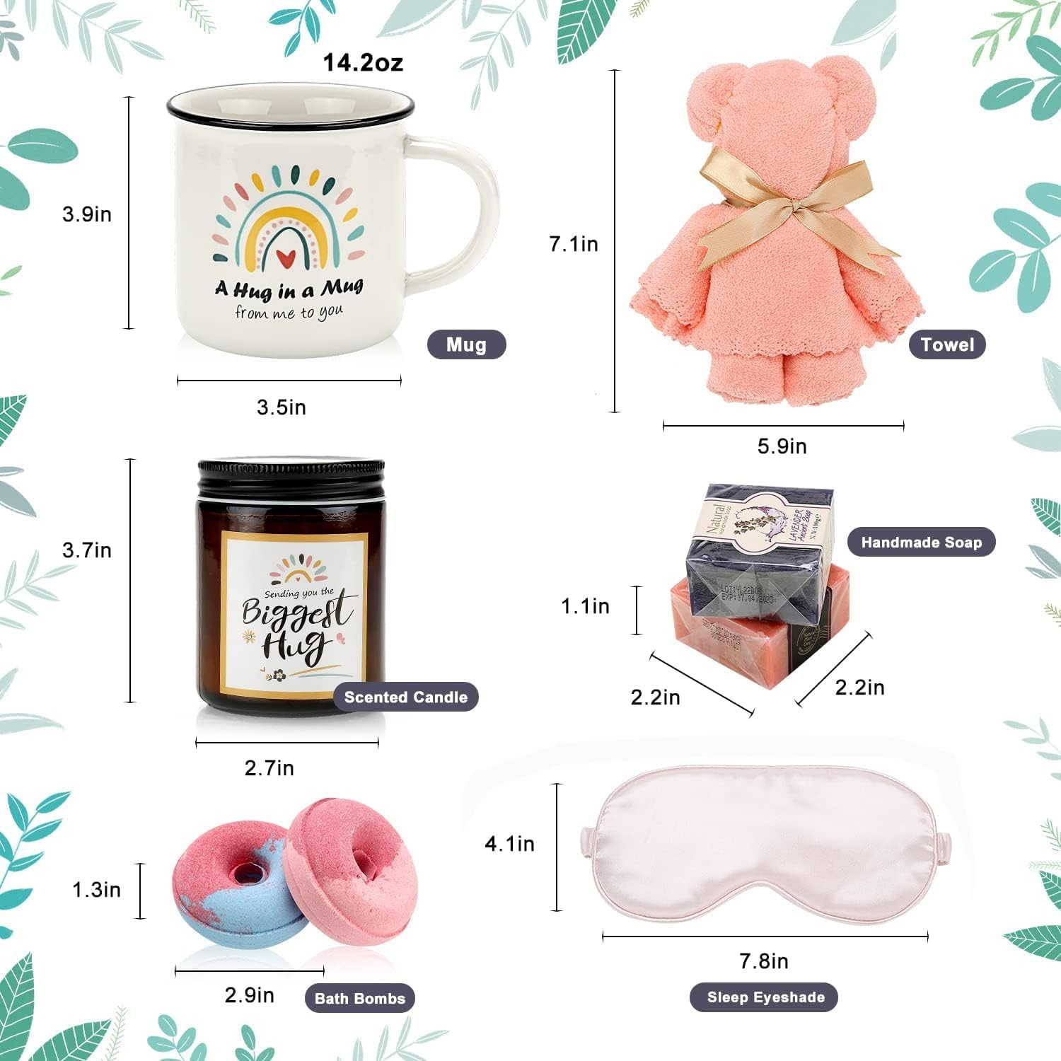 TMEOIIPY Pamper Hampers G-If-T F-Or W-Omen -Get Well Soon Gift Box Women - Self Care Package Relax Bath Gifts Women -Thinking of You Birthday G-Ift-S F-Or Her Mum Female Friend Coworker Biggest Hug