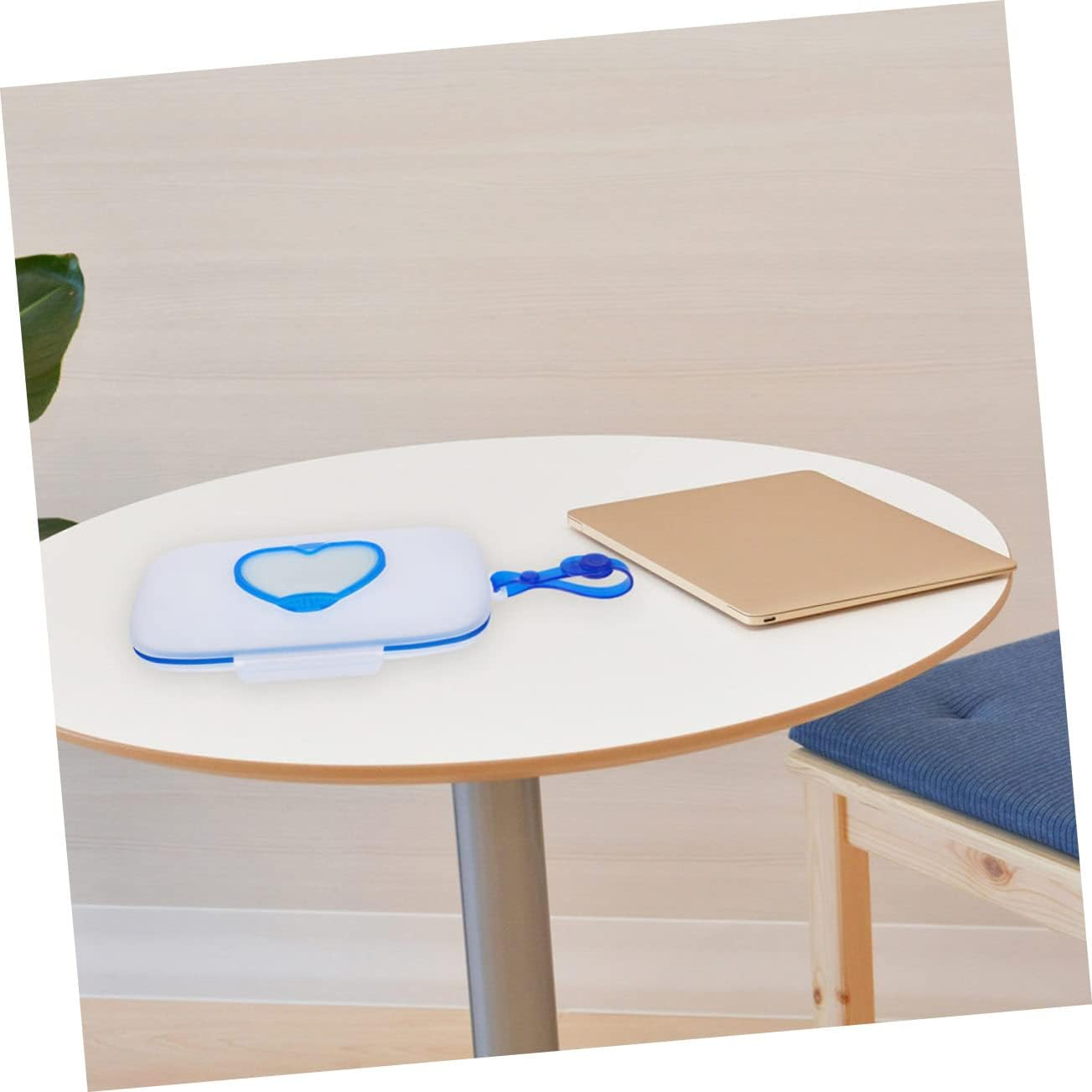 Ifundom Portable Baby Wet Tissue Case Set 2Pcs Reusable Outdoor Infant Wet Wipes Storage Box Lid White Pink and White Blue for Babies image number 6