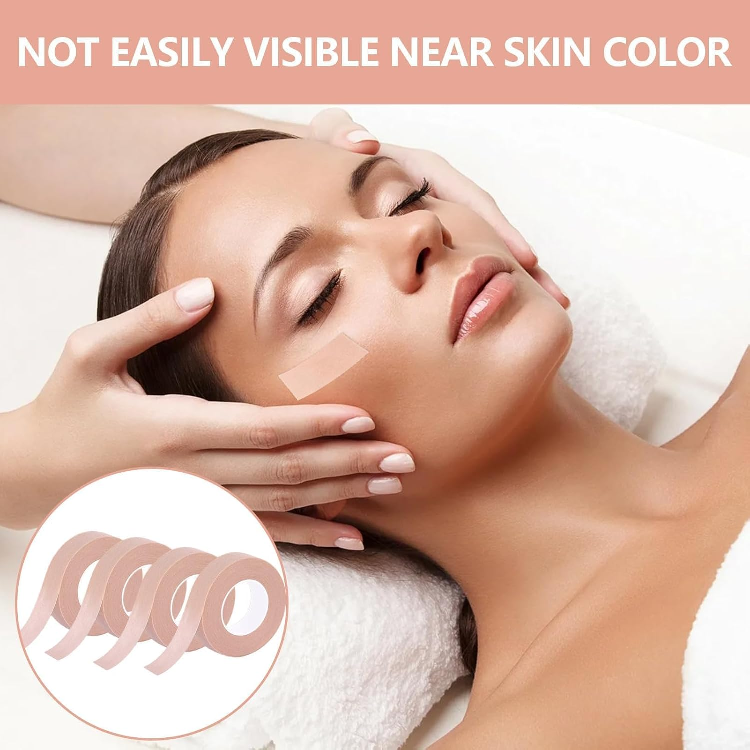 Medical Tape, PE Micropore Tape, 4 PCS Surgical Tape, Breathable and Flexible Nose Tape for Wound Injuries, Swelling Sports, Dressings, Rhinoplasty Recovery, Eyelash Extensions (1.25 * 910Cm) image number 1