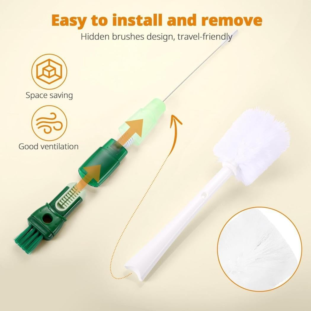 5 in 1 Water Bottle Brushes for Cleaning, Multifunctional Insulation Bottle Cleaning Tools, Easily Cleans the Cup Mouth, Lid, Bottom, and Straw, Home Kitchen Cleaning Tools image number 2