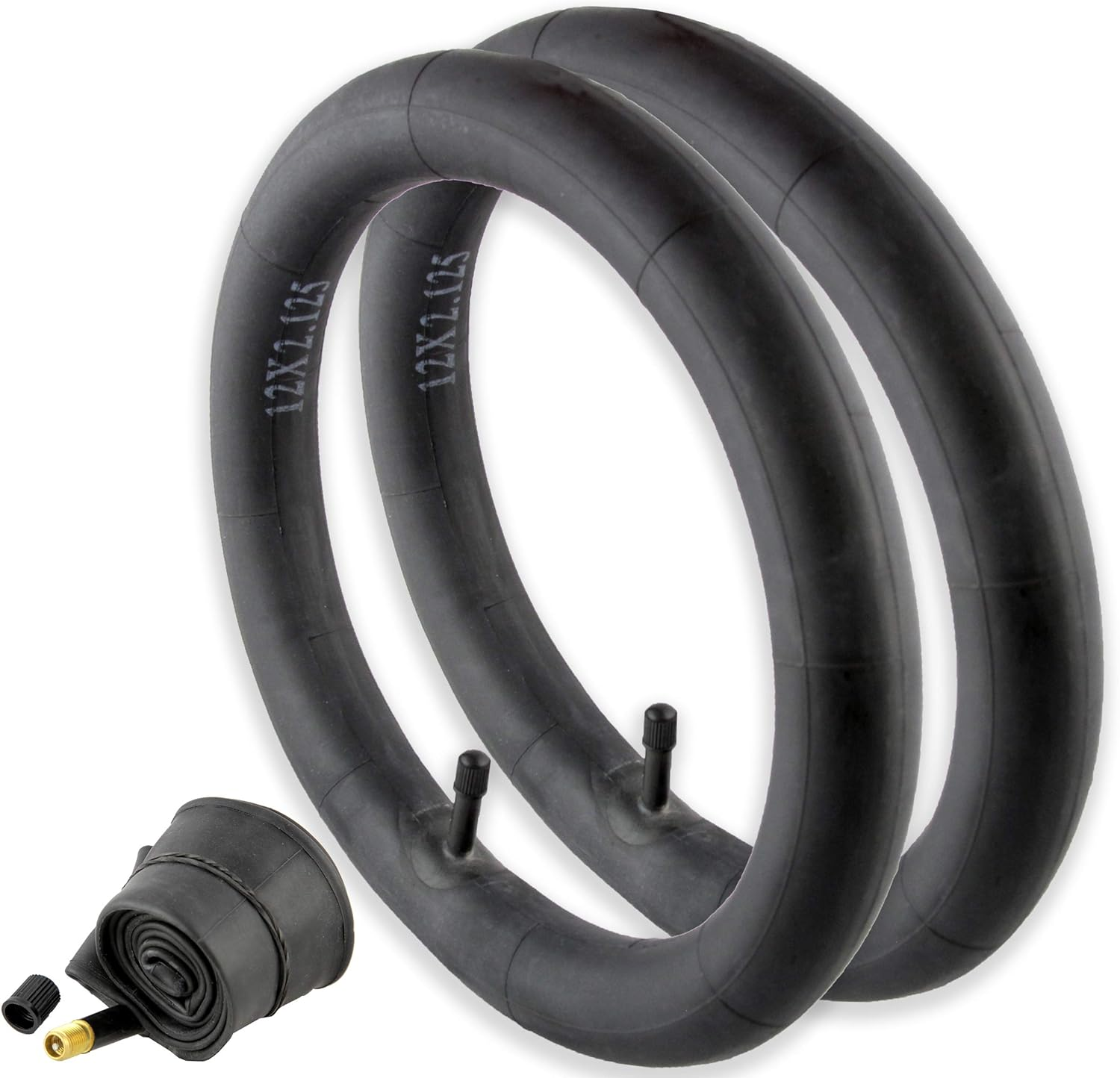 Inner Tube 2 Pack for BOB Strollers, Razors and Bikes 12.5 Inch by 2.25 Inch with Standard American Schrader Valve
