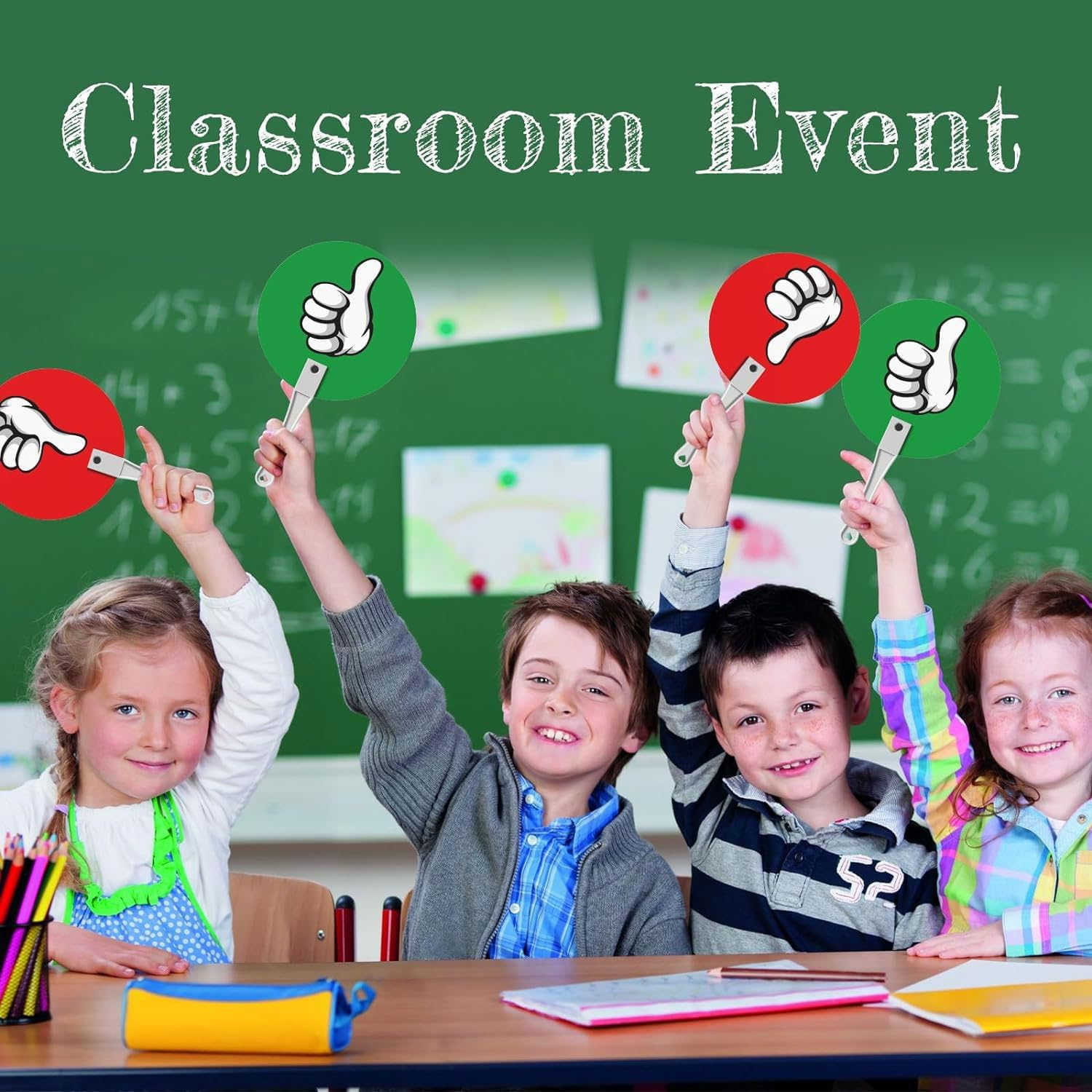 10Pcs Classroom Voting Paddles, Thumbs up Thumbs down Voting Paddles, Plastic Yes or No Auction Sign Paddles, True False Paddles for Teacher Interaction Event Voting Supplies, Elect, Meeting image number 2