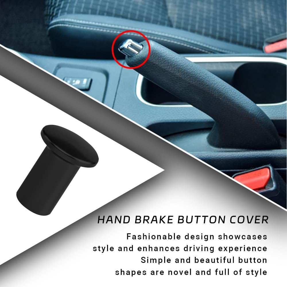 2PCS Hand Brake Knob Cover, Car Handbrake Button, Aluminum Car E-Brake Handle Cover, E-Brake Handle Handbrake Emergency Cover, Gear Handle Brake Press Button Compatible with GT86, FRS, BRZ image number 4