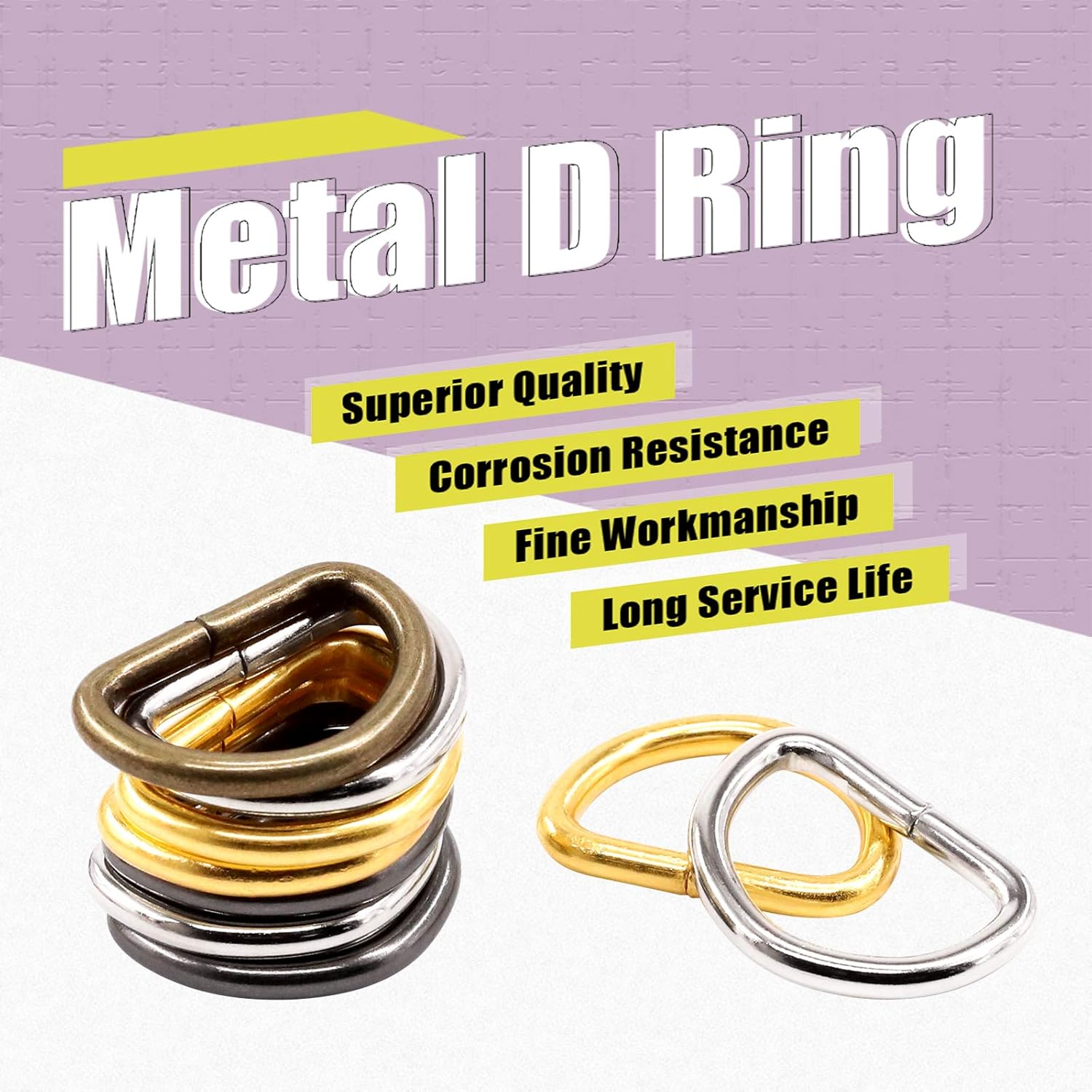 Swpeet 120Pcs 3/4 Inch - 20Mm 4Colors Multi-Purpose Metal D Ring Semi-Circular D Ring for Hardware Bags Ring Hand DIY Accessories (Mixed Color, 3/4 Inch) image number 6