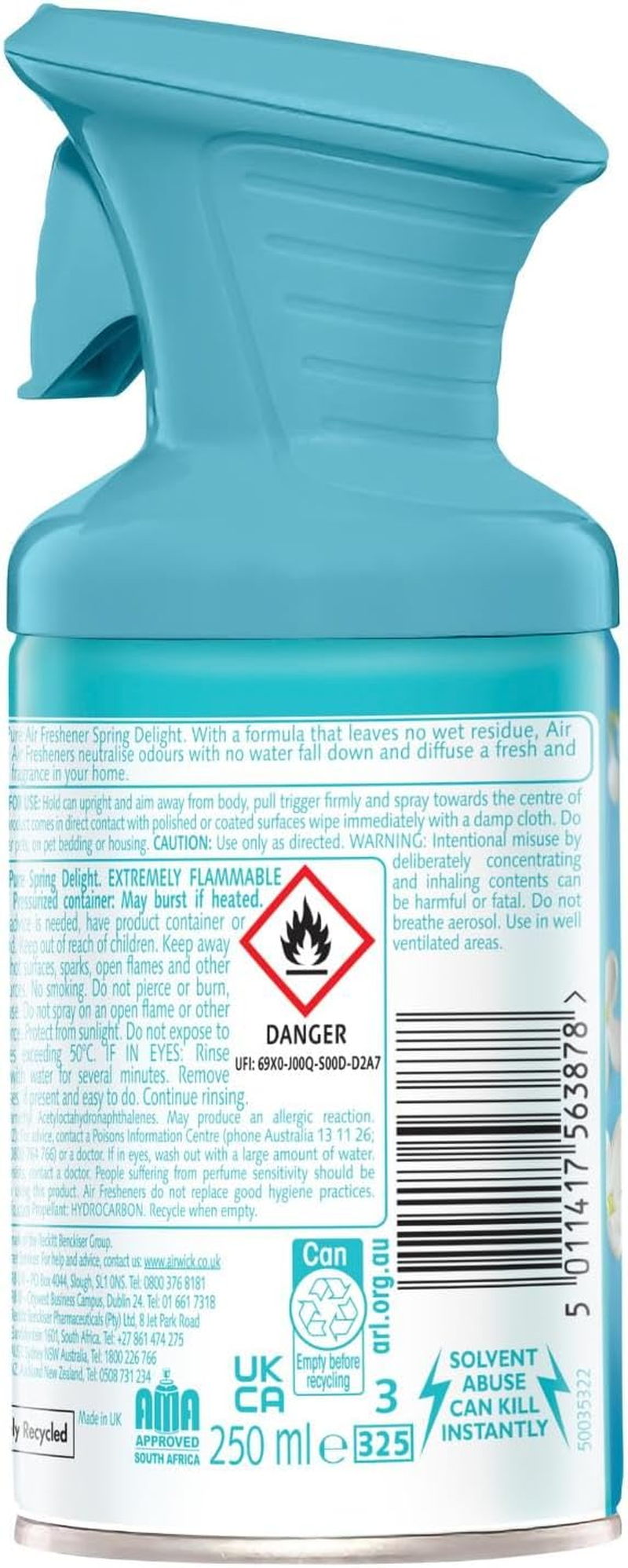 Air Wick Pure Air Freshener Aerosol, Spring Delight, 159G (Pack of 6) image number 5