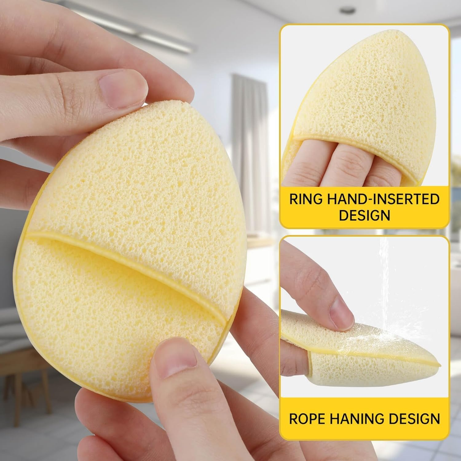 5Pcs Facial Sponges Set, Cleansing Puff, Colorful Facial Sponges for Face Wash, Reusable Makeup Remover Exfoliating Pads for Daily Cleansing (Color Mixing) image number 2