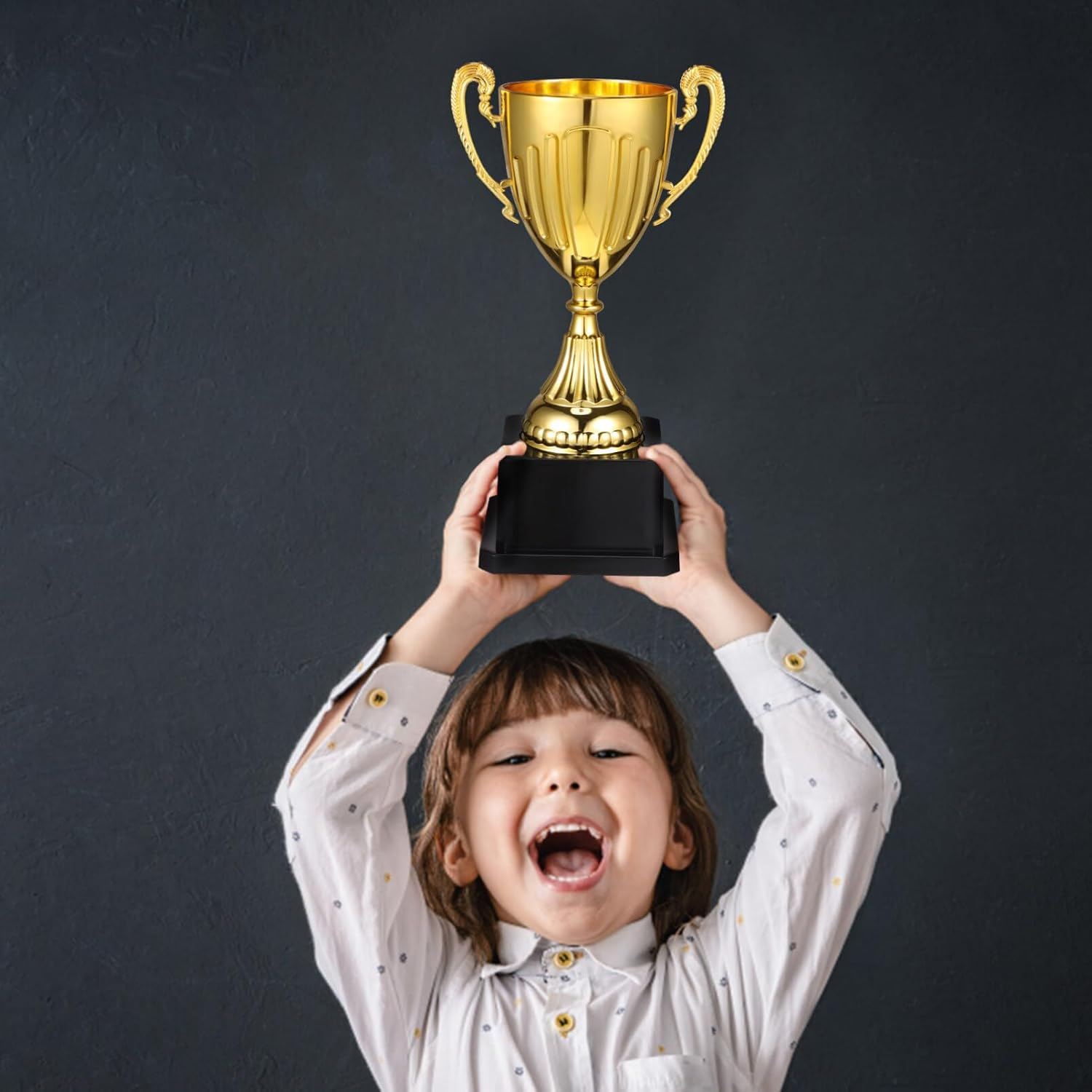 VICASKY Plastic Trophies Participation Competitions - Tournaments Birthday Competitions Spelling Mini Gold Award Trophy Cup, Plastic Trophies Golden Cup Participation for Party Favors image number 1