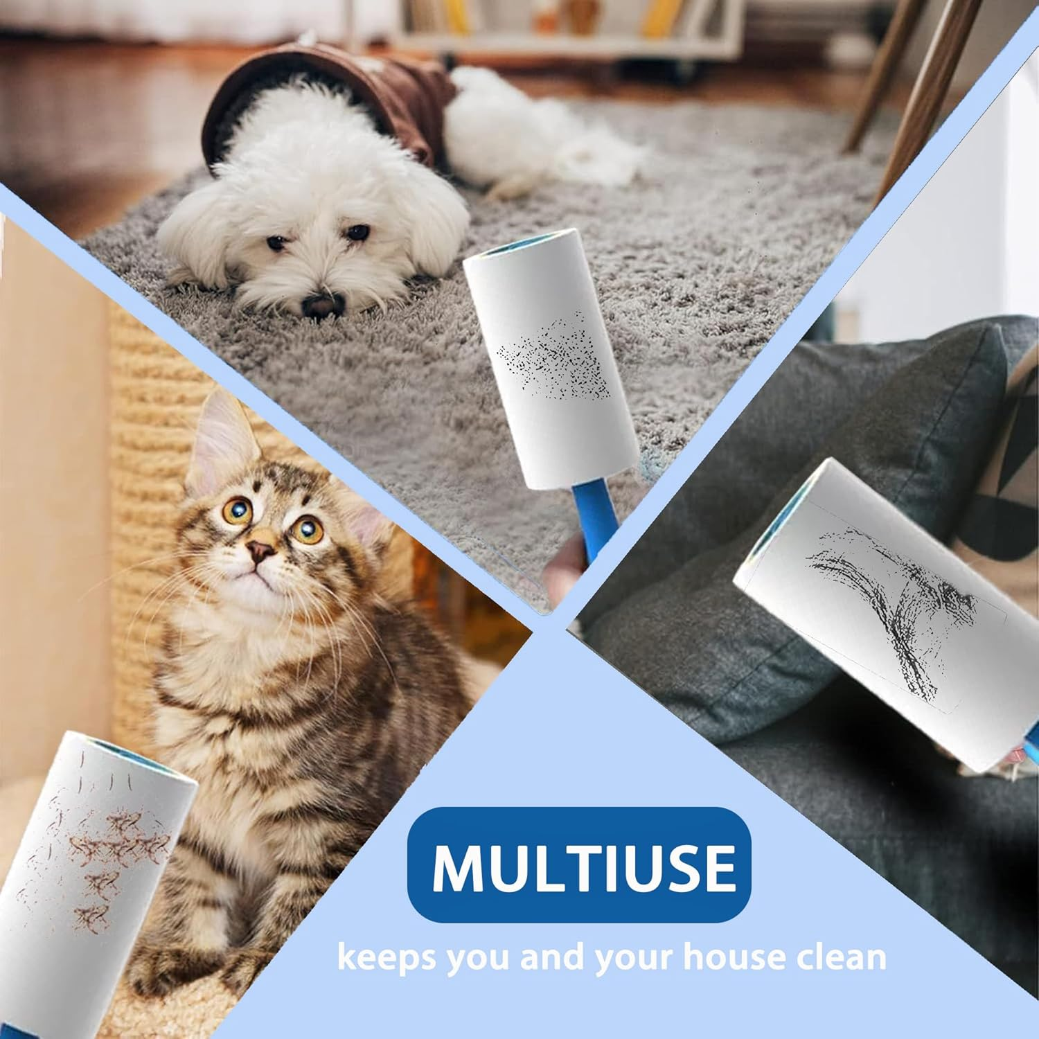 Lint Roller for Pet Hair, 720 Sheets Lint Remover for Pet Hair Remover - 8 Pack Value Pack for Clothes, Furniture, Carpet (720) image number 4