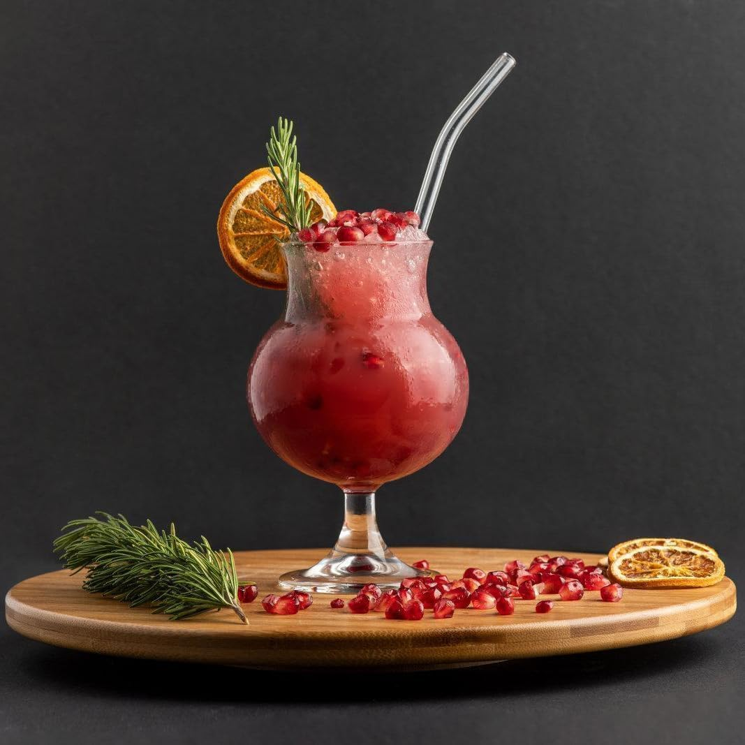 VITEVER Reusable Glass Straws, 6 in X 10 Mm Short Curved Clear Glass Cocktail Straws for Whiskey, Coffee, Soda, Water, Pack of 8 with Brush image number 3