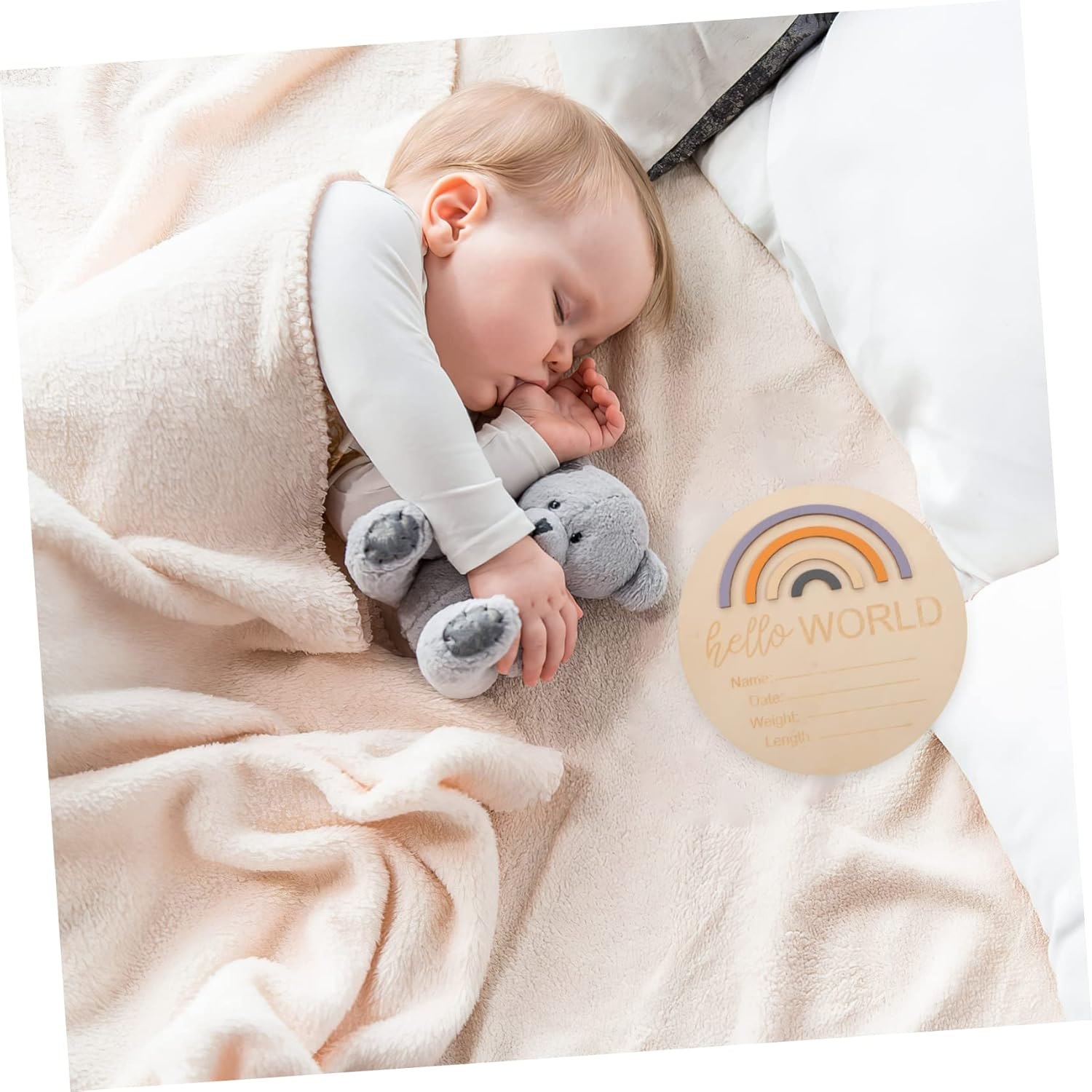 Milestone Sign Monthly Announcement Disc Safe Photo Prop for Newborns Unique for Parents Nursery Name Sign for Creative Milestone Capture image number 2