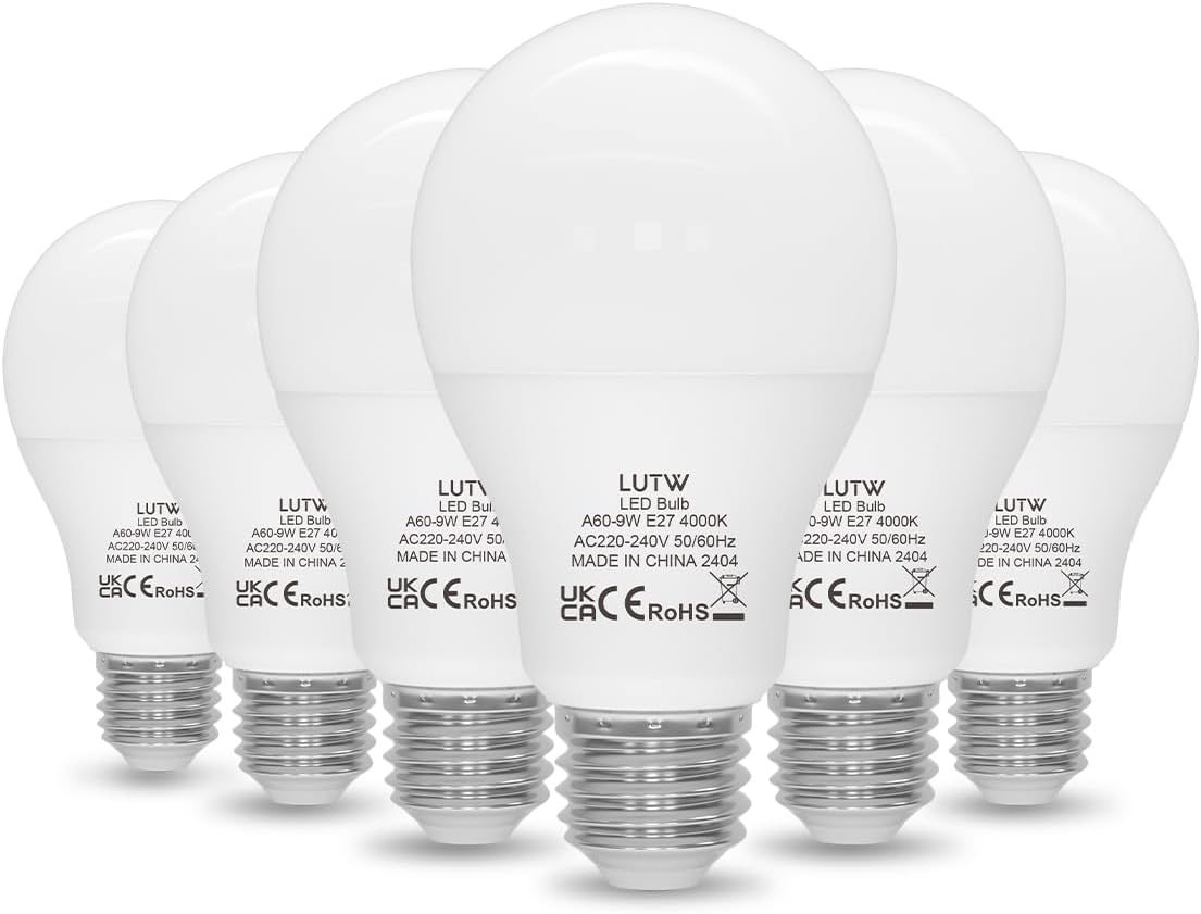 LED Light Bulbs, E27 Edison Screw Bulbs 100W Equivalent, Warm White 3000K ES Screw in Light Bulb, 12W 1200Lm Super Bright Energy Saving Lightbulbs for Lamp, Non-Dimmable Pack of 6