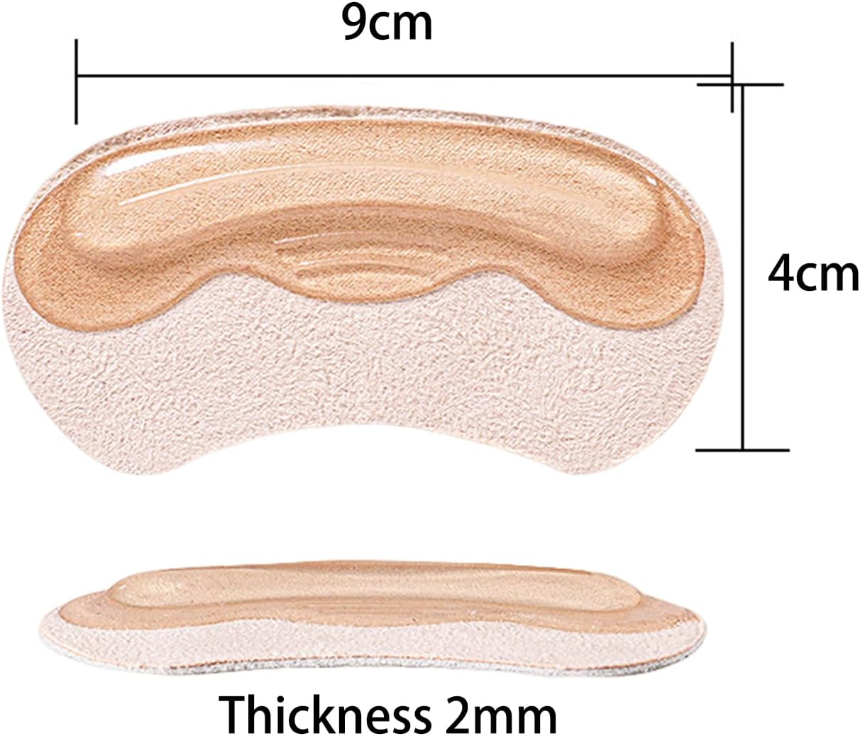 Heel Grips for Shoes Too Big anti Slip Heel Pads 2 Pairs for Women Men Prevent Blisters and Rubbing Comfort Fit （Beige） image number 3