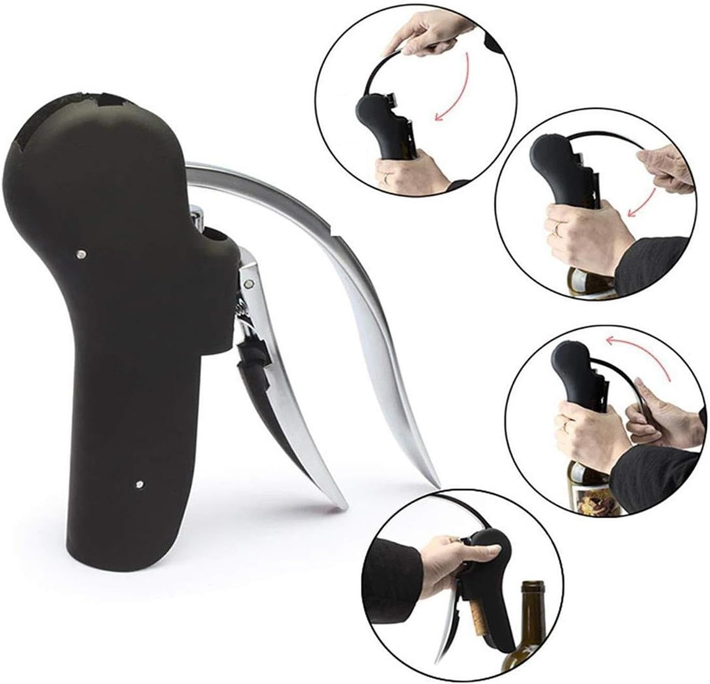 Yajuyi Vertical Lever Bottle Opener for Professional Use in Cafe and Home, Black 5 Pieces image number 6