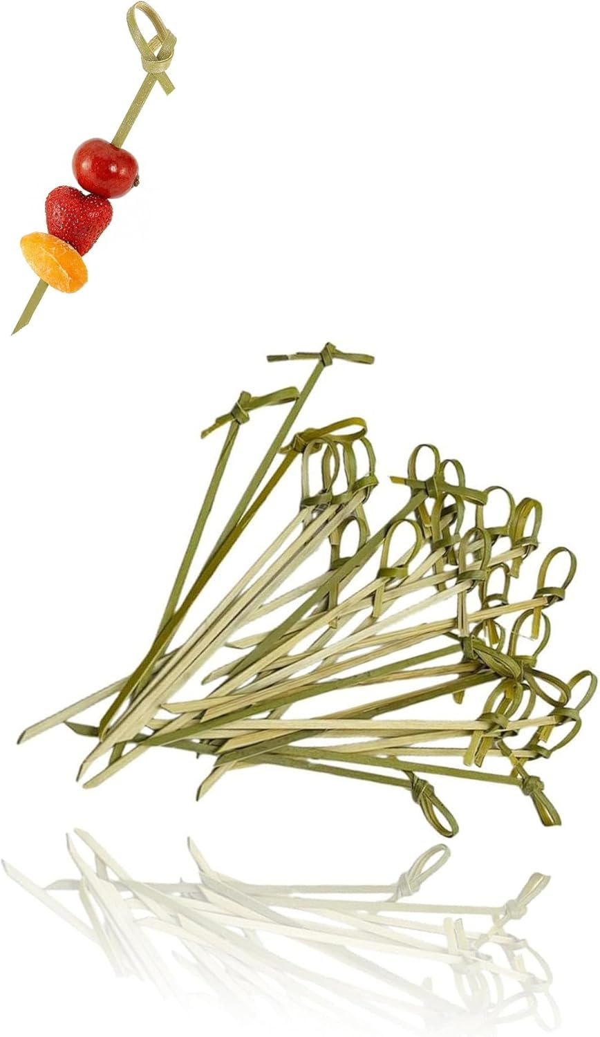Pack of 200, 4.7&rdquo; Bamboo Cocktail Picks, Natural Knot Skewers for Stylish Apizers & Drinks, for Charcuterie Boards, Fruit Skewers, Cocktail Garnishes, Party and Event Supplies image number 5