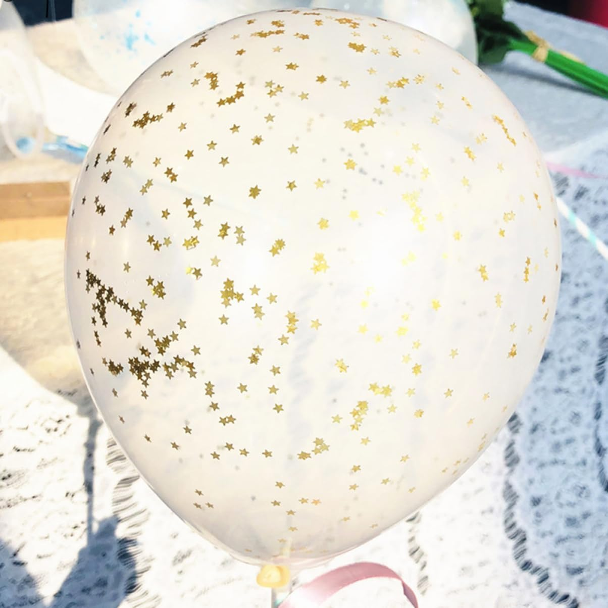 KOMBIUDA 6000Pcs Golden Star Confetti Glitter Metallic Foil Shavings for Table Decorations Weddings Parties DIY Crafts Smooth Flame Retardant Plastic Pack image number 2