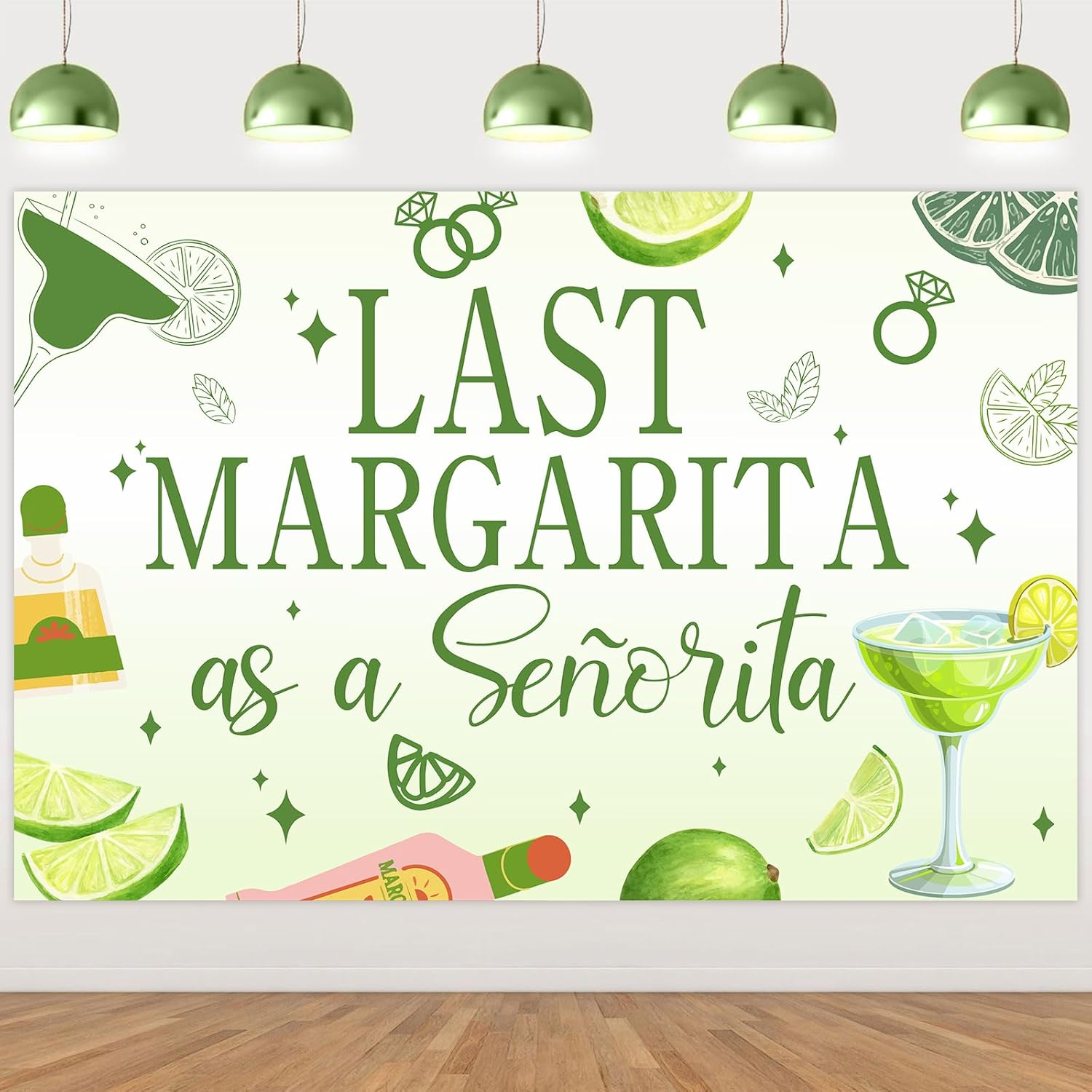 Wonmelody Margarita Bachelorette Party Decorations 5*3 Ft Last Margarita as a Senorita Backdrop Banner Mexican Fiesta Bachelorette Decor for Final Fiesta Bachelorette Bridal Shower Tequila Hen Party image number 3