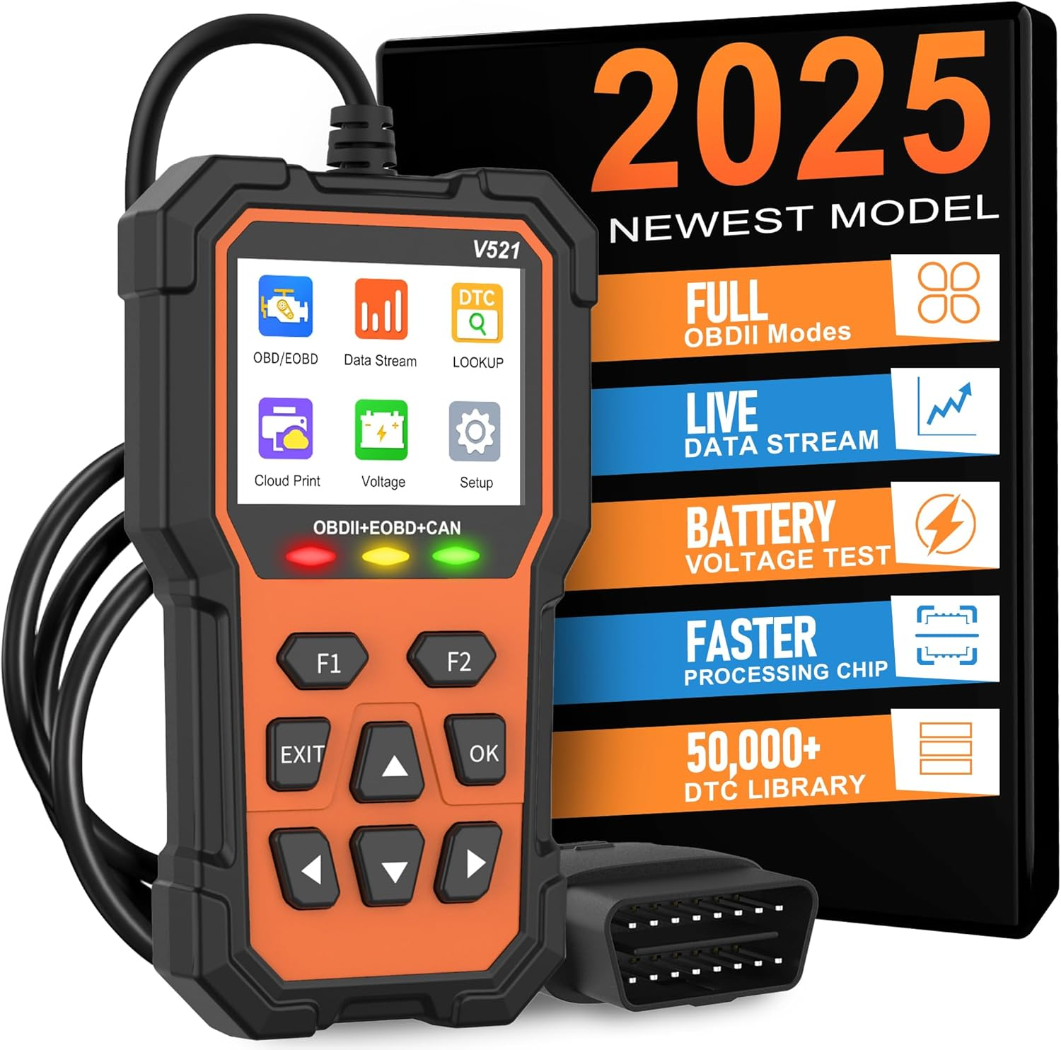 OBD2 Scanner Diagnostic Tool, Professional OBD2 Scanners Car Code Reader Check Engine Light with Reset OBDII/EOBD Car Scanner Diagnostic Tool for All Cars after 1996 image number 5