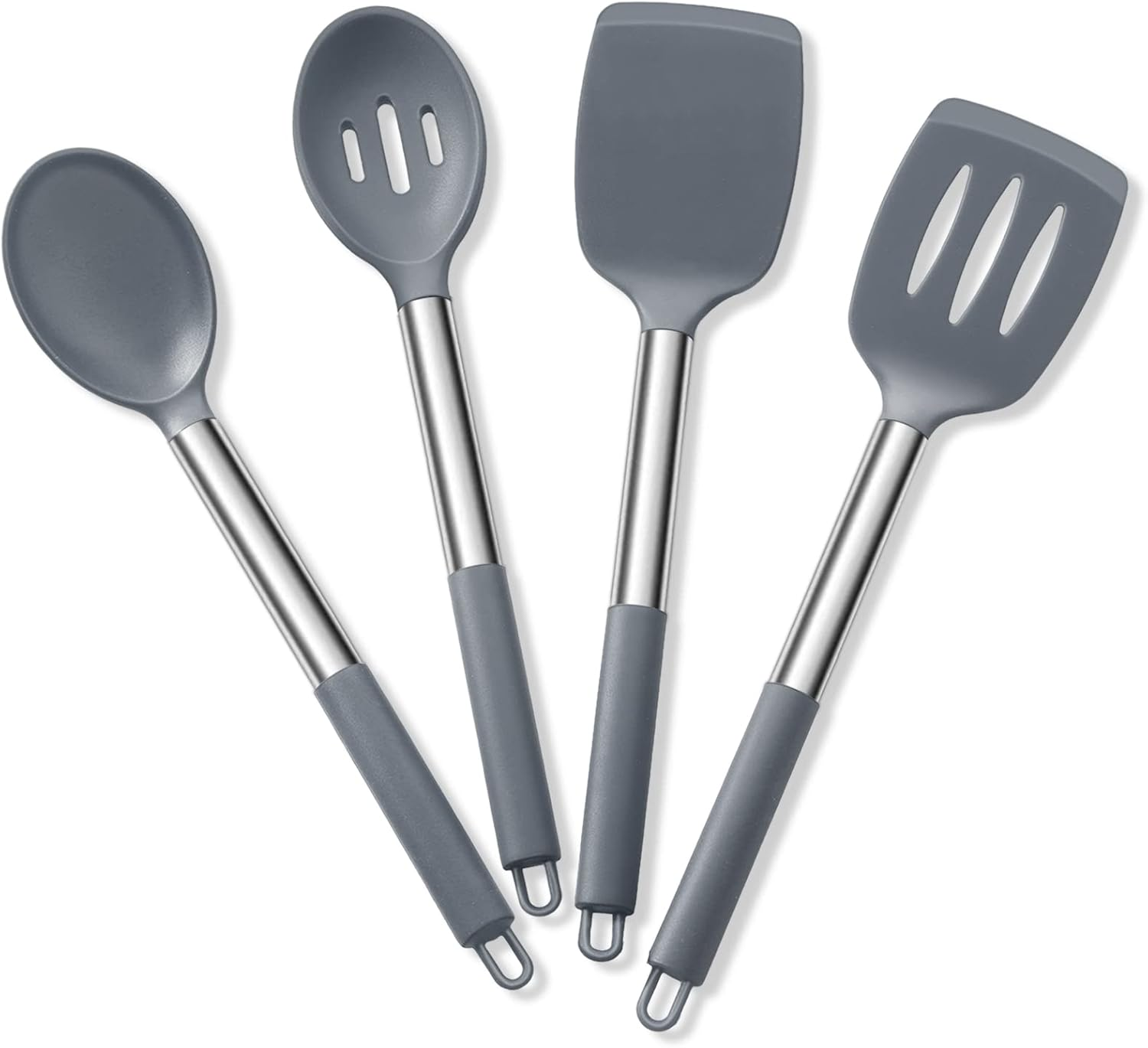 E-Far 4-Piece Silicone Cooking Utensils Set (Grey) image number 5