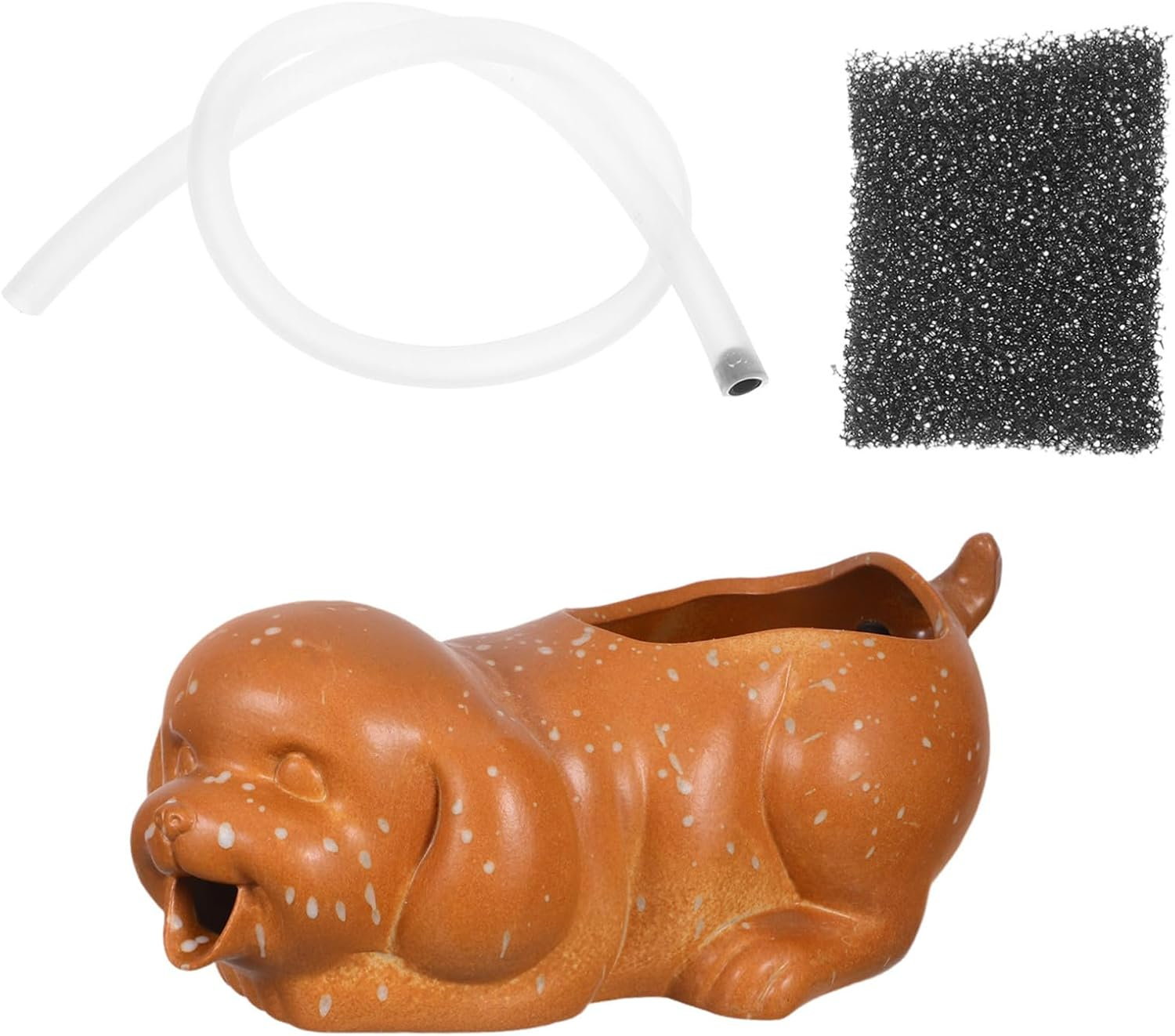 UPKOCH Ceramic Dog Fountain Spitter Waterfall Ornament for Aquarium and Garden Playful Puppy Statue Bonsai Fountain Decoration DIY Ceramic Aquarium Decor for Indoor Outdoor Water Features