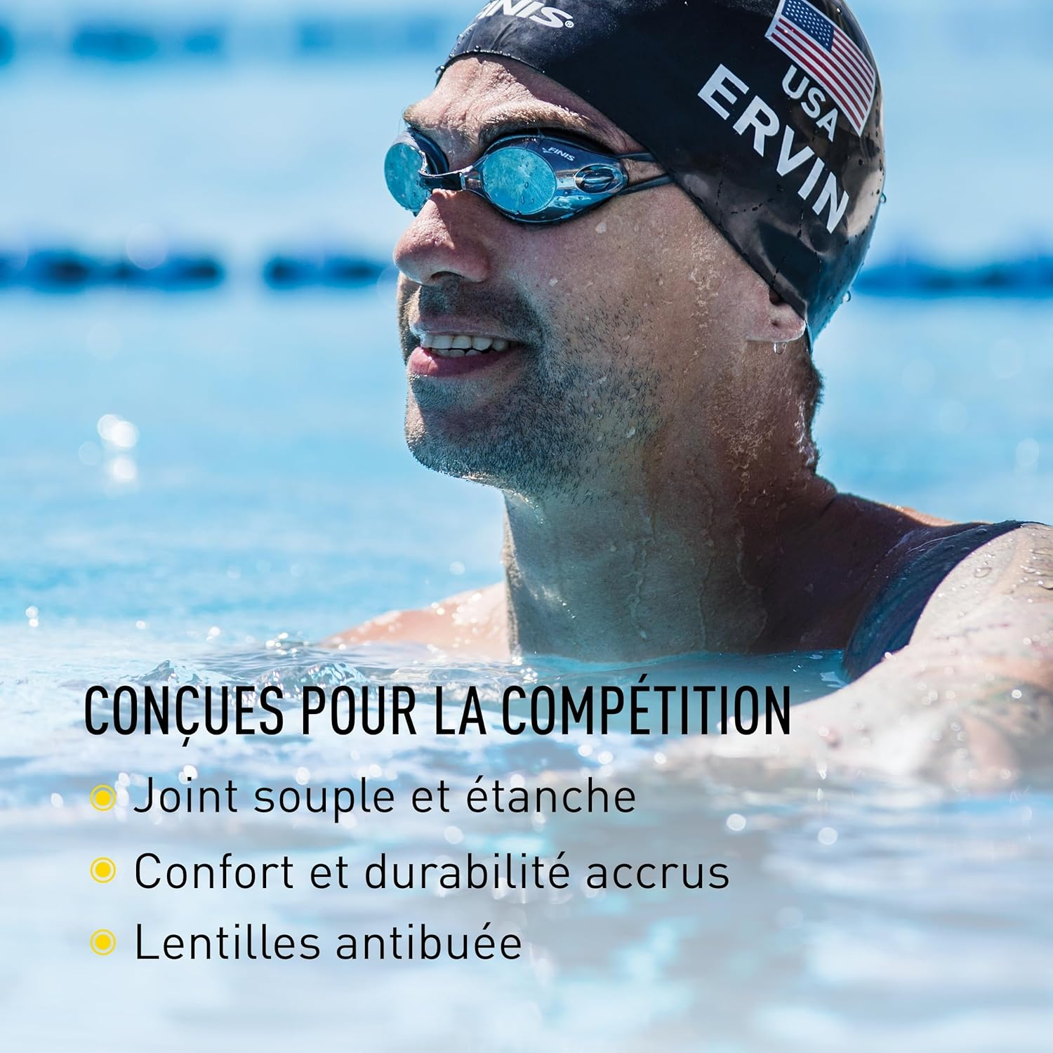 FINIS - Bolt Swimming Goggles - Hydrodynamic Design for Enhanced Performance - Black/Smoke image number 4