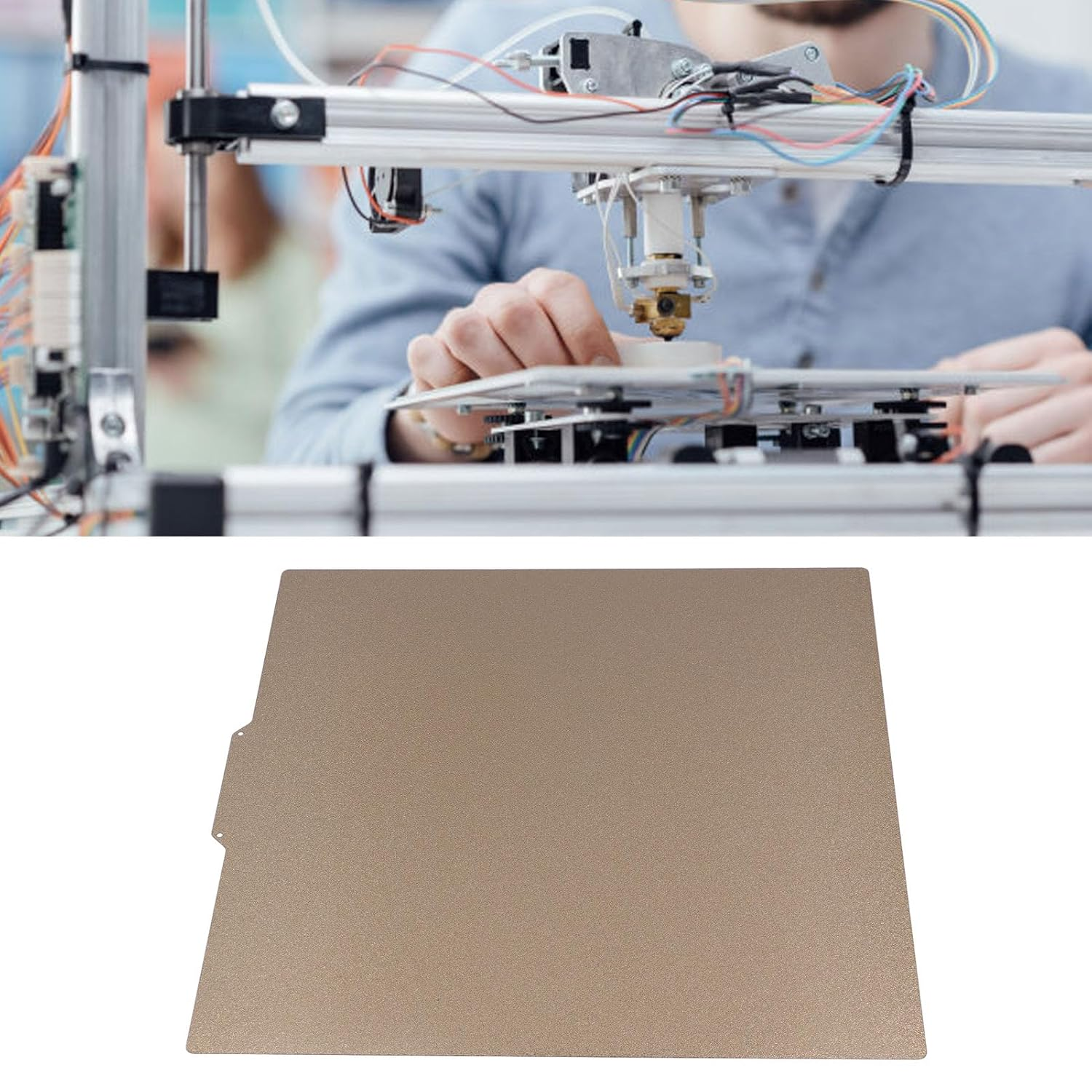 Gernie Double Sided Textured PEI Sheet, 377X370Mm Magnetic Build Plate, 3D Printing PEI Build Plate, 3D Printer Platform with Magnetic Base for Ender 5 Plus, 3D Printer Bed Platform image number 4