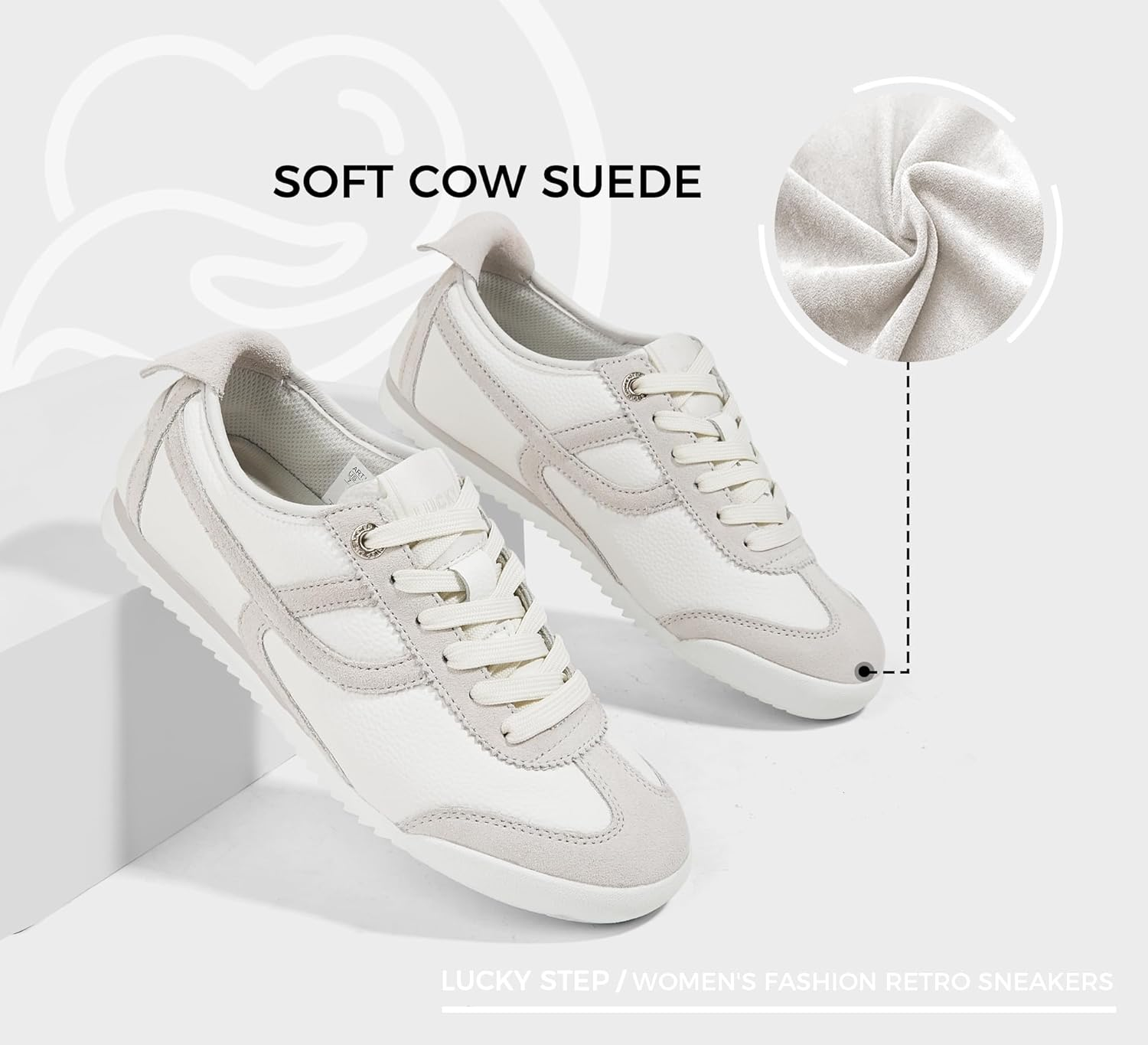 Lucky Step Women'S Lightweight Retro Trainers, Flexible Thin Sole Design & Breathable Mesh, Casual Shoes for City Walks and Fitness image number 5