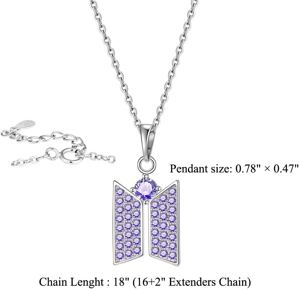 YANENG KPOP Necklace Pendant Bangtan Boys Merchandise Cubic Zirconia Jewelry for Army Fans Gift, Cubic Zirconia, Cubic Zirconia image number 2