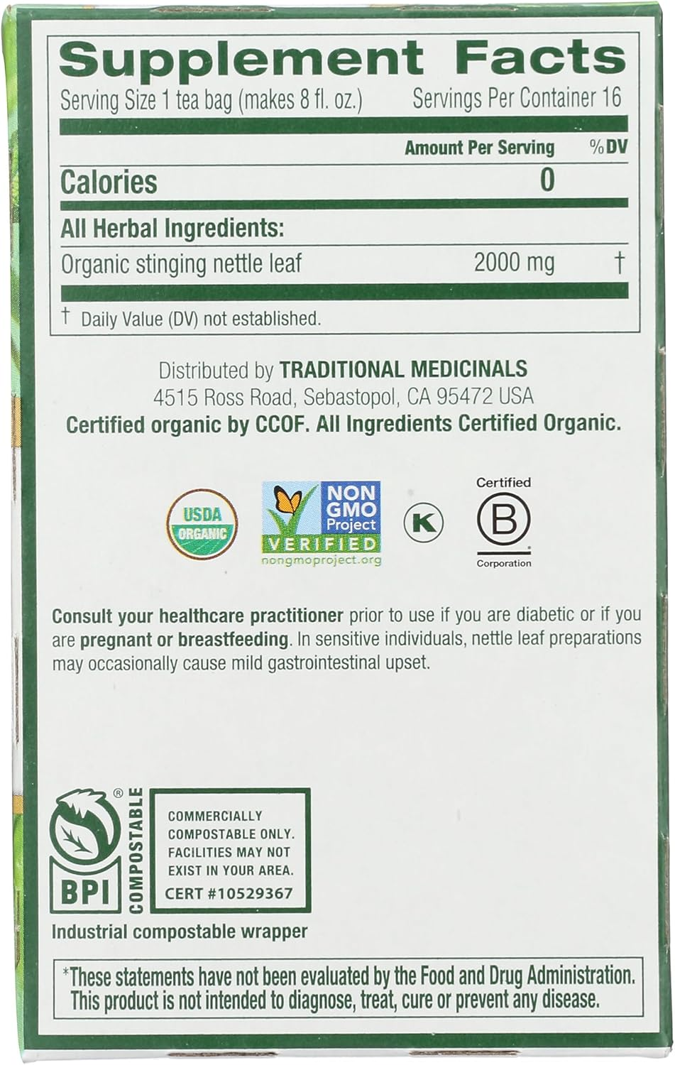 Traditional Medicinals, Organic Nettle Leaf 1.13 Oz (16 Bags) image number 4