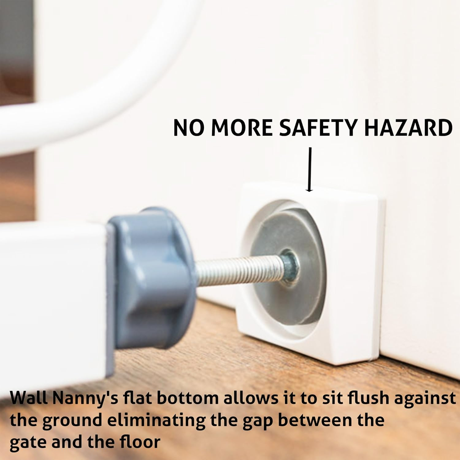 Wall Nanny Mini - Smallest Baby Gate Wall Protector (Made in USA) Protect Walls & Doorways from Pet Gates & Dog Gate Spindles - Child Pressure Mounted Baby Gate for Stairs Wall Cup (White) 4 Pack - Gray image number 3